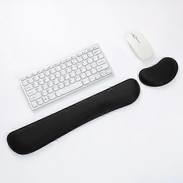 Keyboard Wrist Rest with Mouse Arm Support (Black), Comfortable Memory Foam Pad for Writing and Elbow Pain Relief