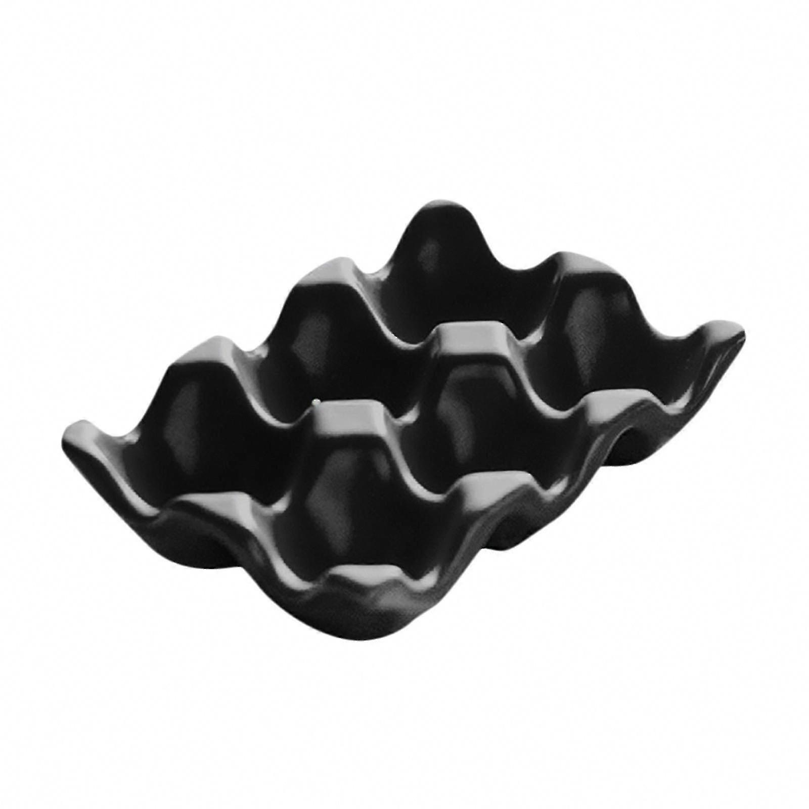 6 Hole Egg Tray Dispenser - Holds 6 Fresh Eggs, Anti-Slip Refrigerator Container for Home & Restaurant Countertop Display