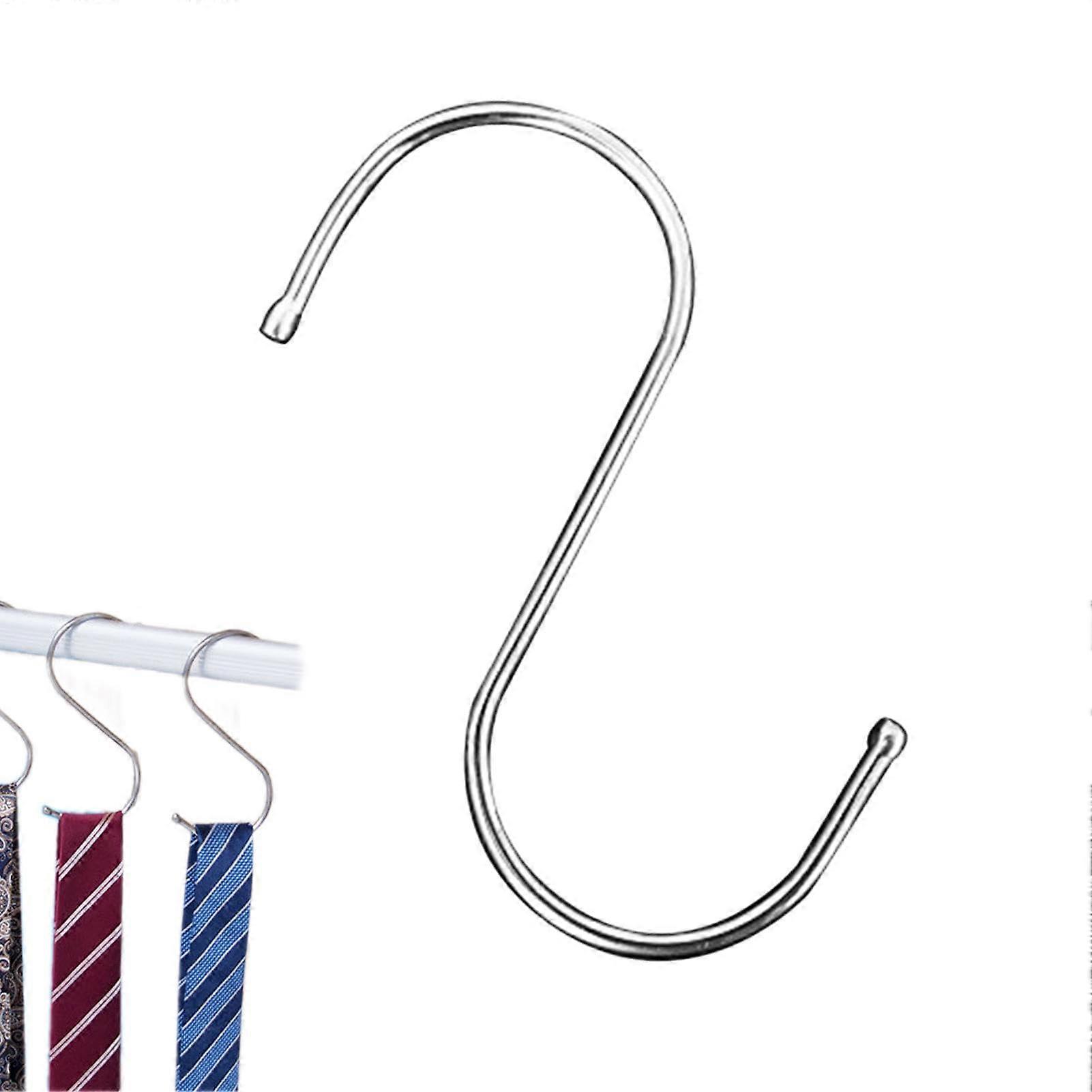 Metal S Hooks - Stainless Steel S Hooks for Closet Organization, Multi-Purpose Bag and Coat Rack, Durable Dry Hook for Clothes