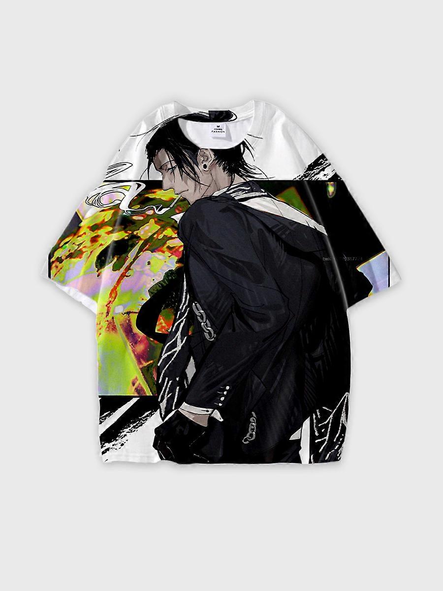 T-shirt round neck Character Pattern loose short sleeve P1454