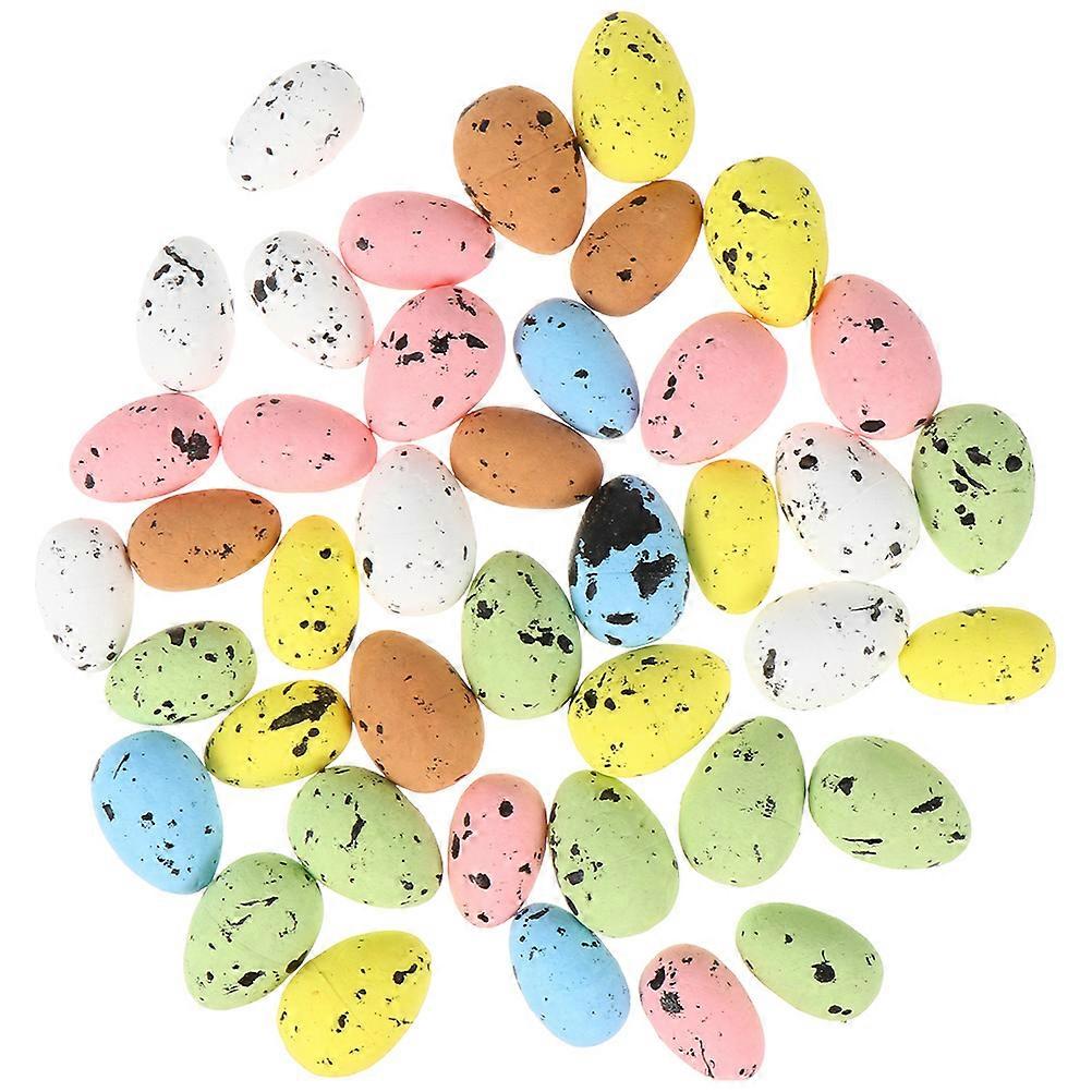 Assorted Color Foams Egg Decor Lightweight for Easter Scene Home Decor Prop Miniature Eggs Toy 1.5x1.2in