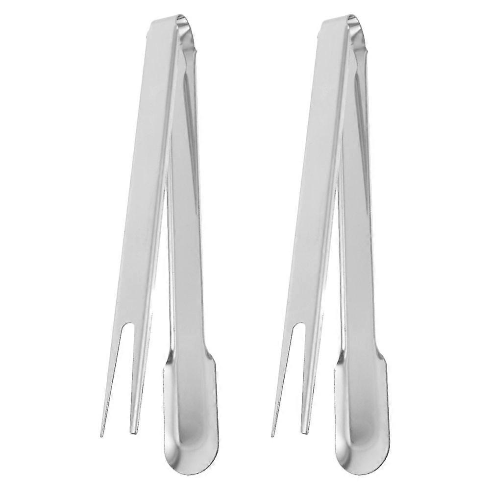 Stainless Steel BBQ Tongs for Kitchen Use with Versatile Design and Dualhead Functionality Silver