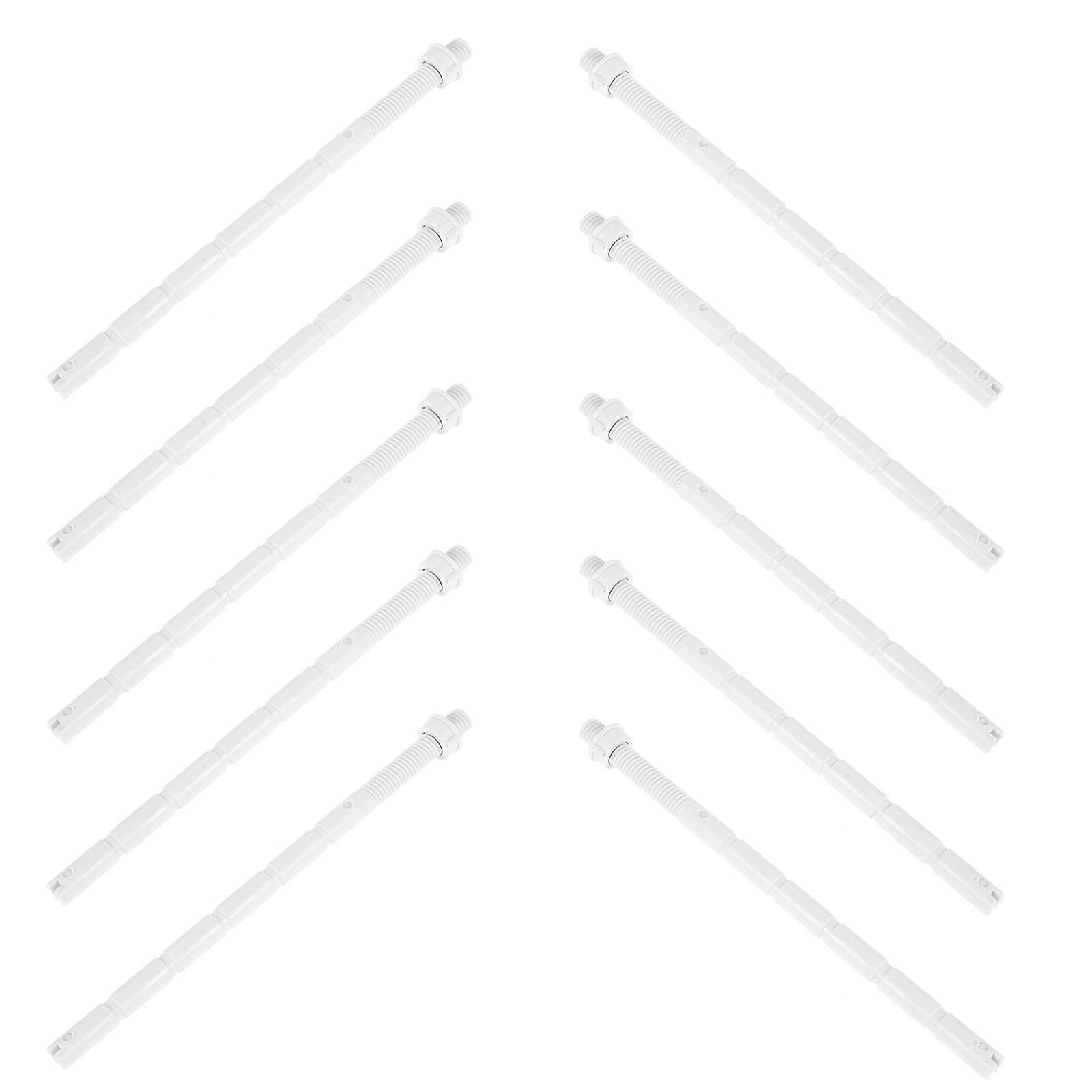 Toilet Tank Push Button Rod Threaded Design For Home Improvement 15.20X1.50X1.50CM White 10Pcs