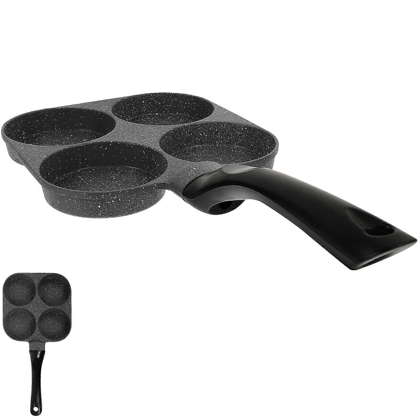Black Nonstick Egg Frying Pan for Home with 4Cup Design Easy to Clean