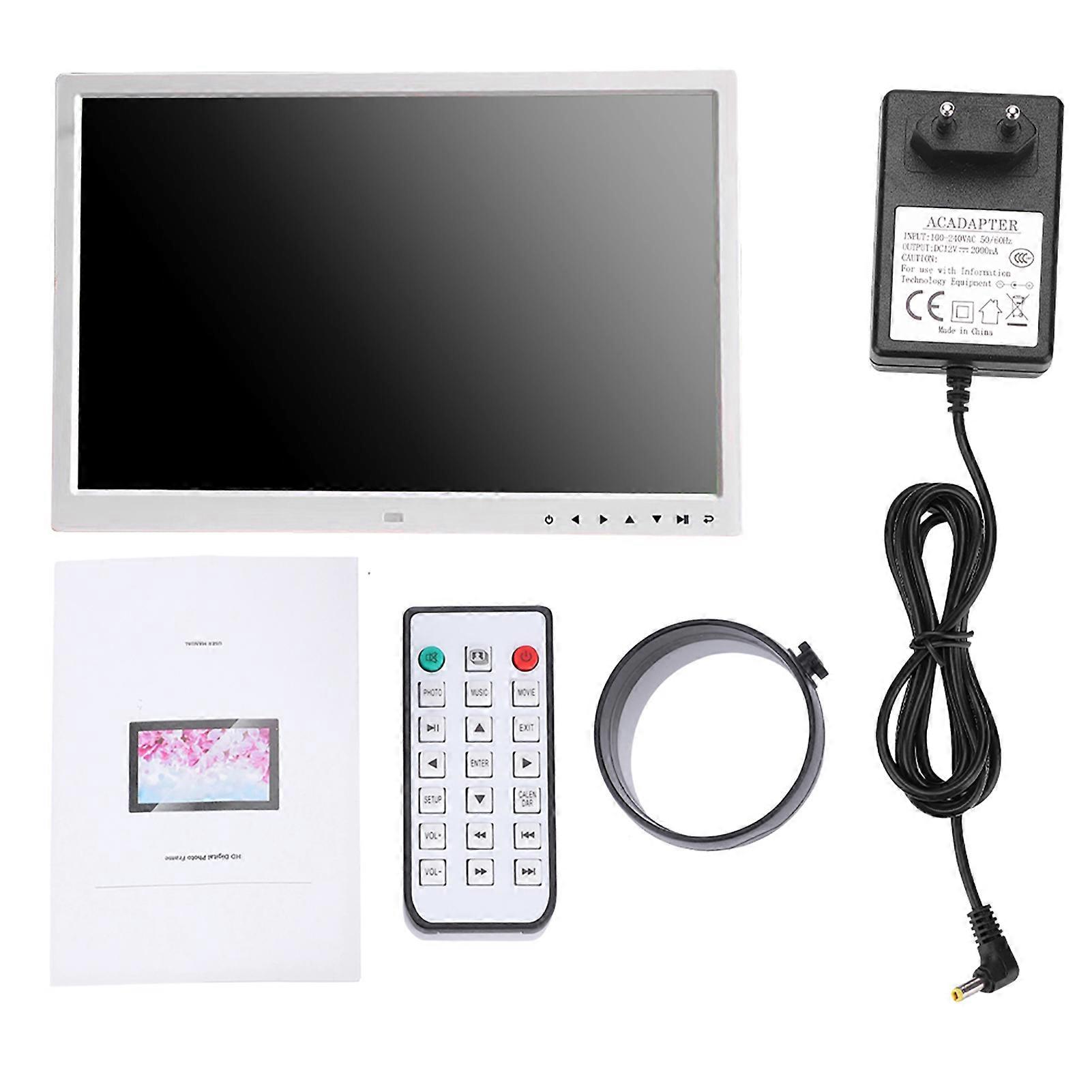 17" HDMI Portable Movie Player Digital Photo Frame Album 1709T 110V-240V (white, EU plug)