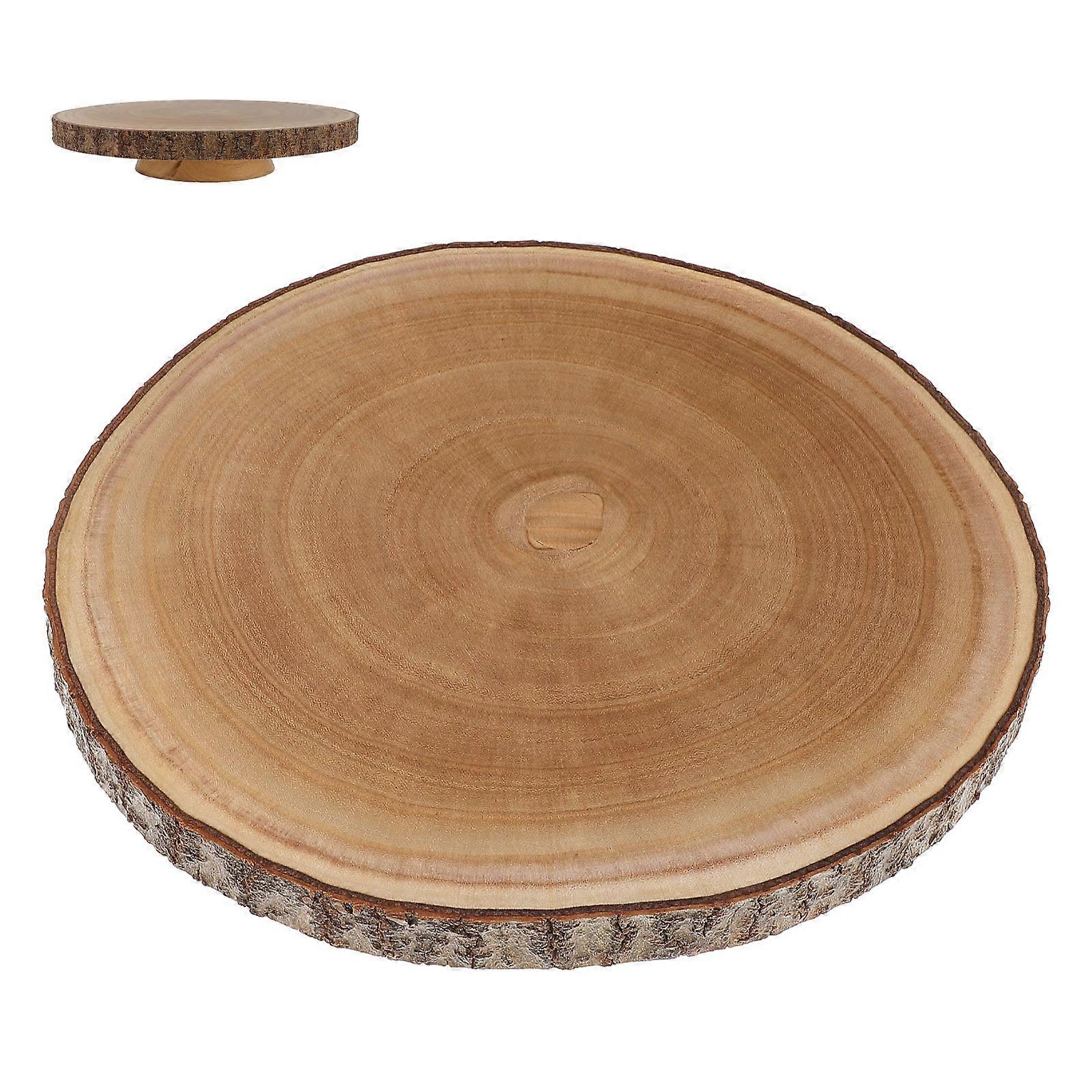Wooden Round Cake Stand Dessert Display Tray for Wedding Party Stable Base Multipurpose Serving Platter for Photography and Events