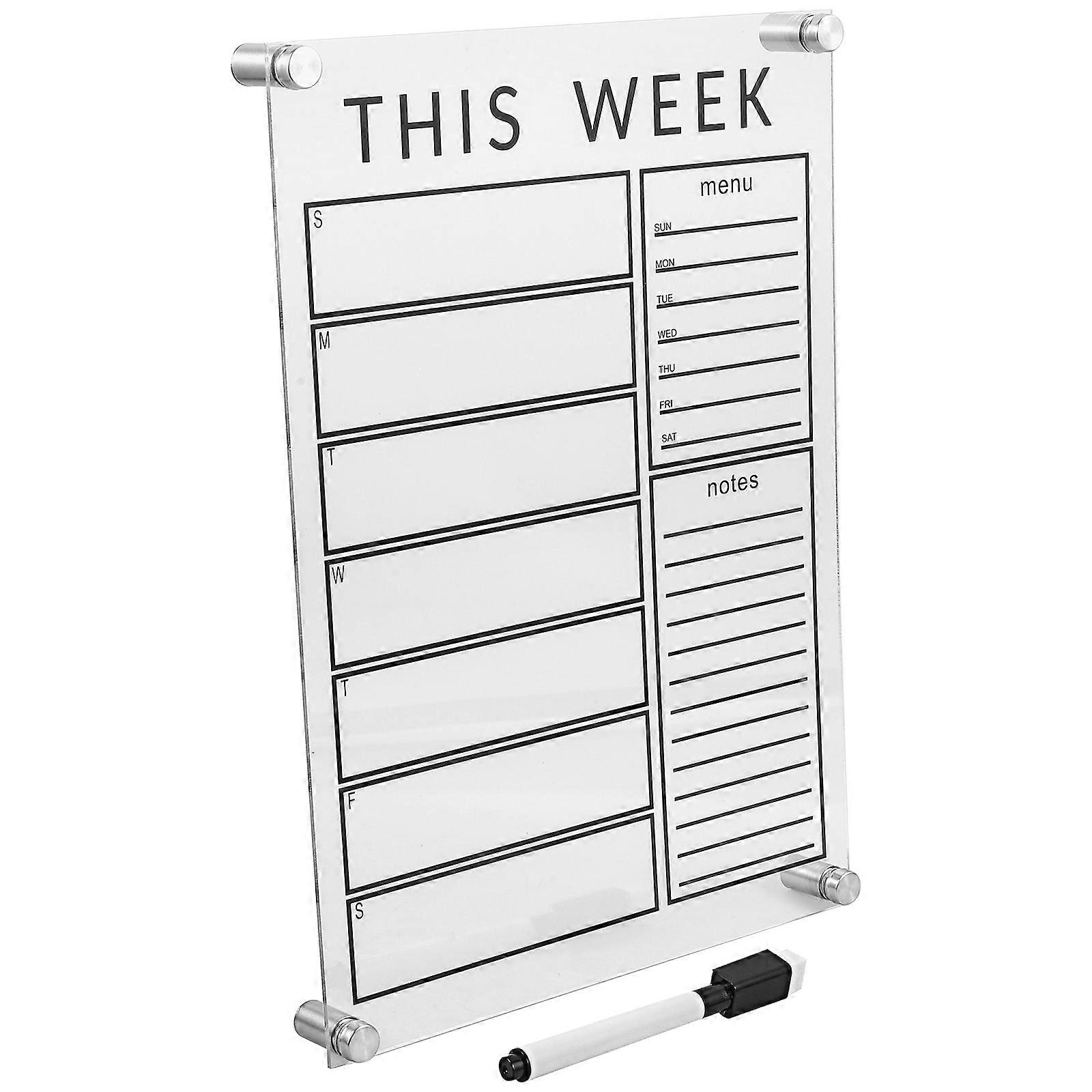 Erasable Clear Memo Board Rectangular Simple Design for Students 29.7X21CM 1Set