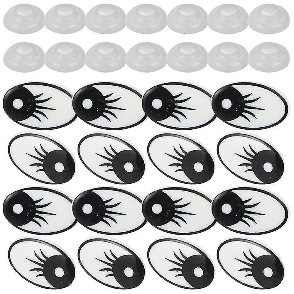 Artificial Eyes Decorative Doll Eyes Diy Accessory Plastic Material Black Color 14X19MM Size 1 Set