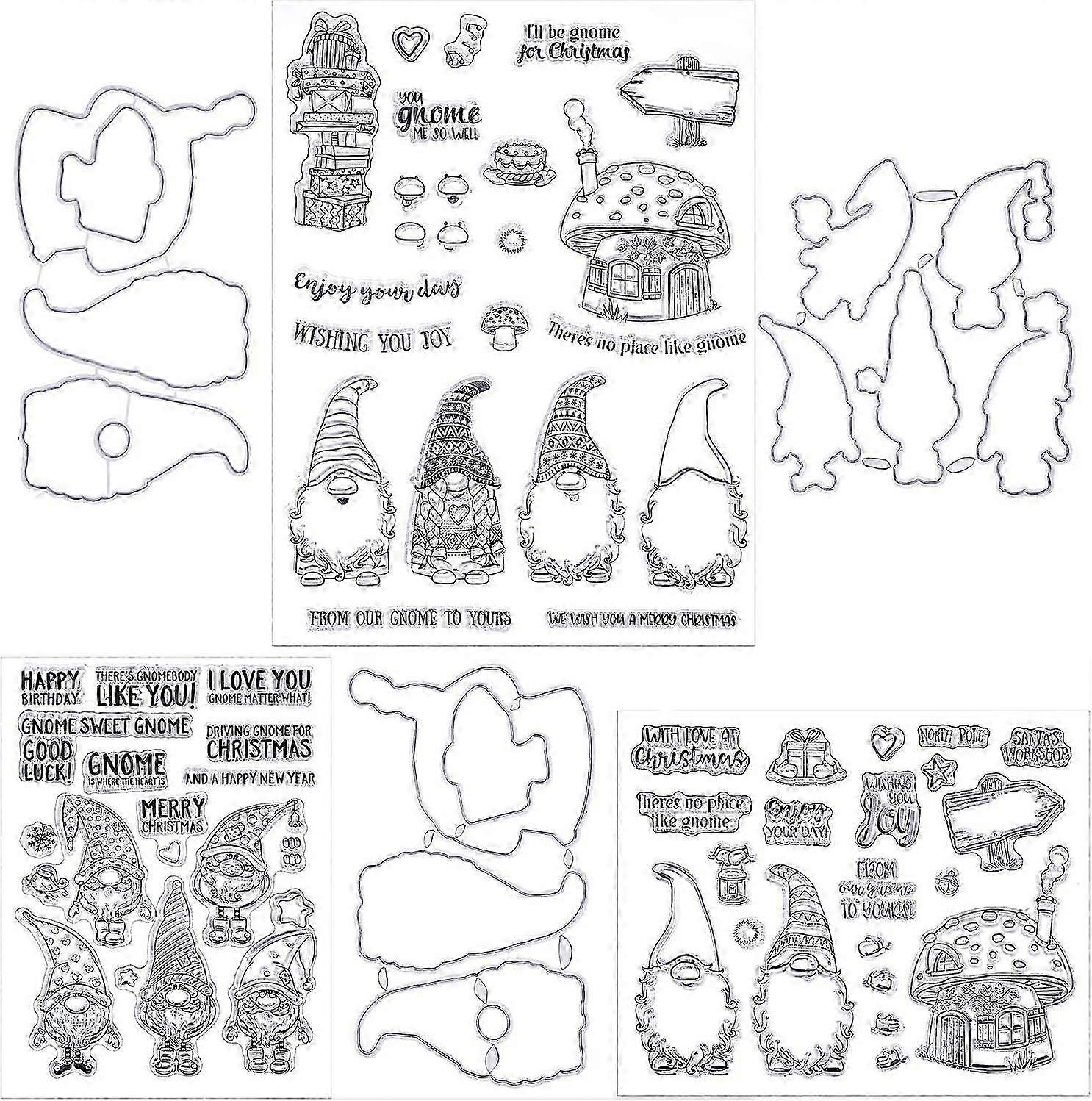 2025 Christmas Crafting Delight, Santa Claus Clear Stamps for Card Making, Envelope Paper Craft Embossing Stencil Diy Decor, Use In Diaries And Notes