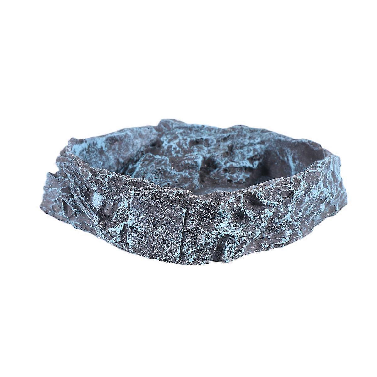 Reptile Food Bowl Large Feeding Bathing Basking For Horned Frogs Bullfrogs Rainforest 13.5X15X3Cm 1Set