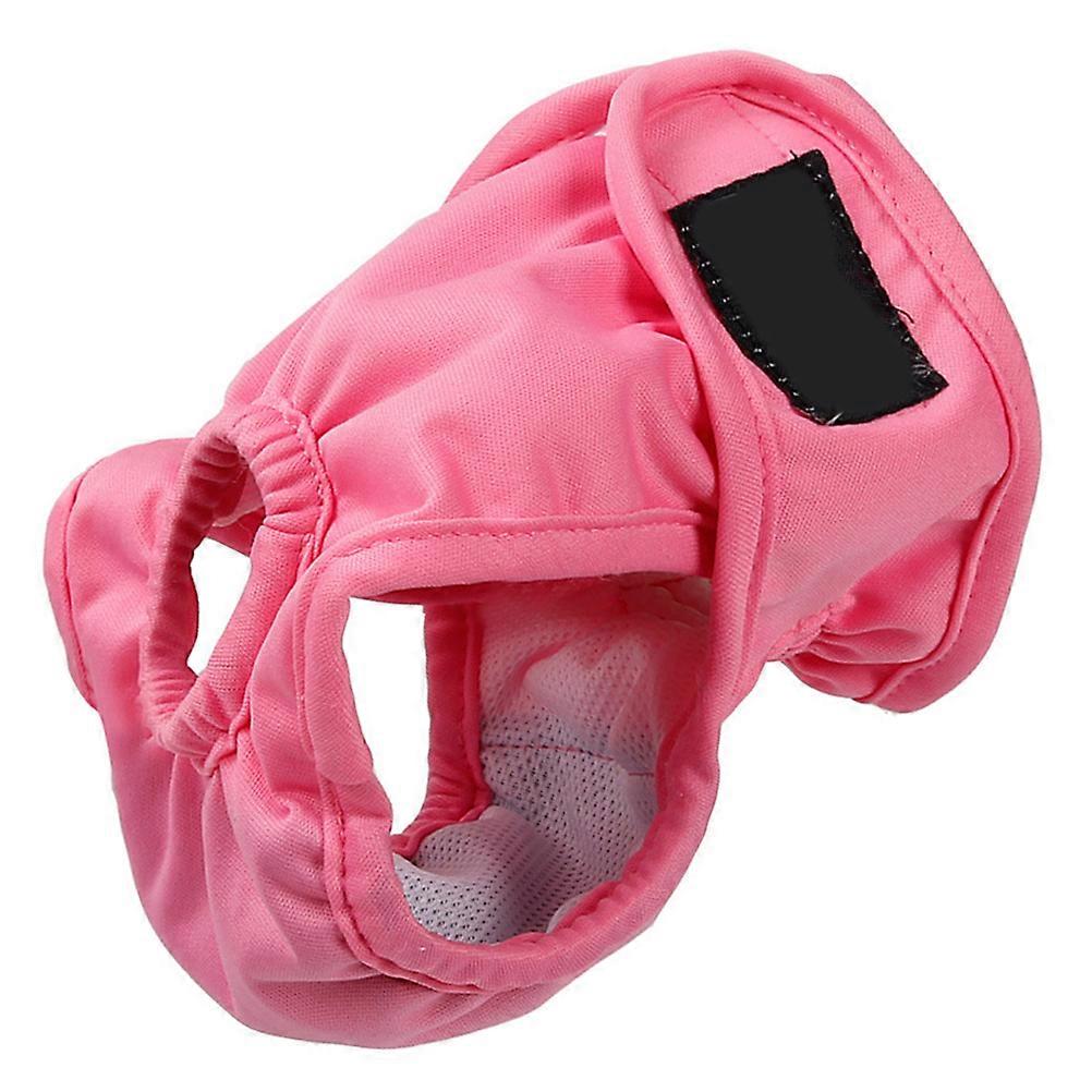 Pink Reusable Female Dog Diapers Washable Elastic Pet Pants with Absorbent Pad for Comfortable Wear Size S Waistline 2324cm