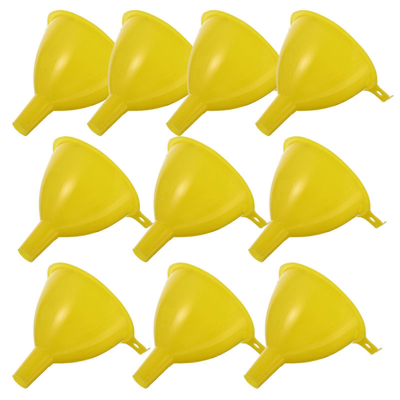 Yellow Plastic funnel for Lab Use Durable Lightweight Safe and 10pcs Small funnel