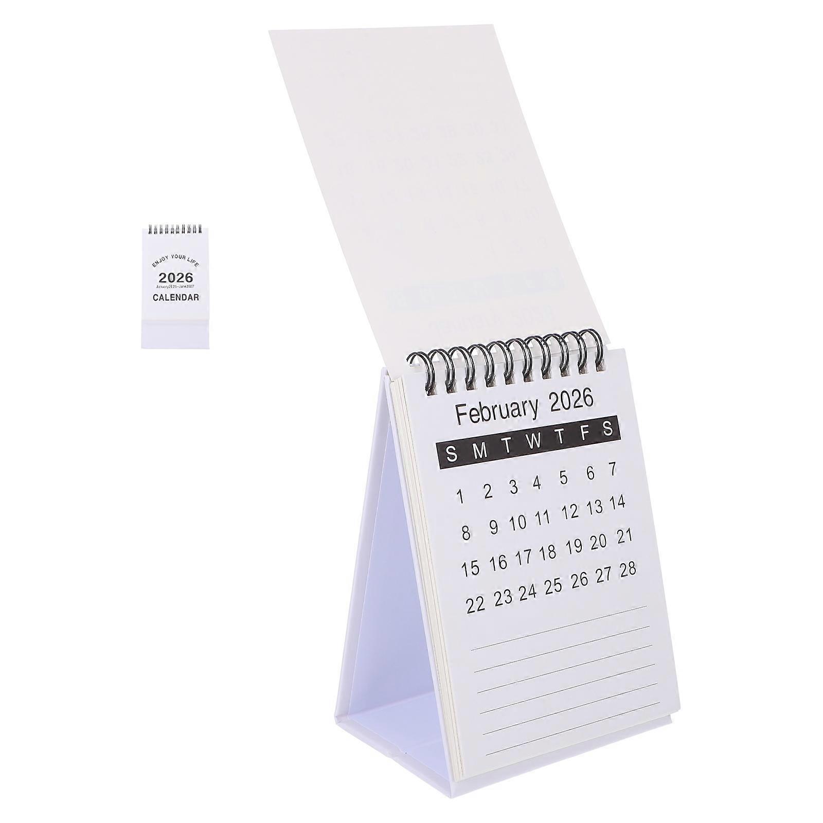 Mini Tabletop Standing Calendar with Zodiac Horse Theme, Monthly Planner with Memo Sections, Compact Non Bleed Desk Organizer for Office, School and