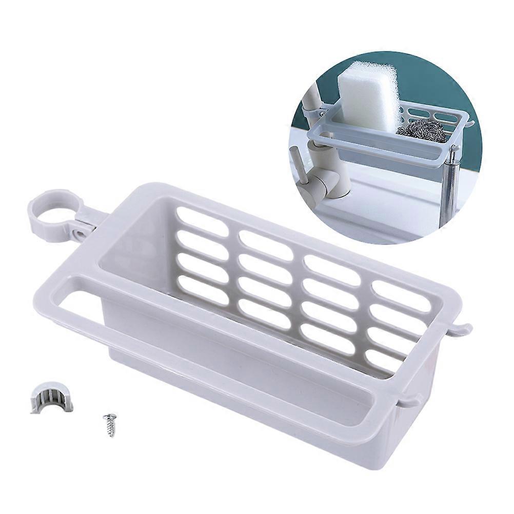 Kitchen Sink Storage Rectangular Drain Holder PP Material Hook Design For Sponges 1Set