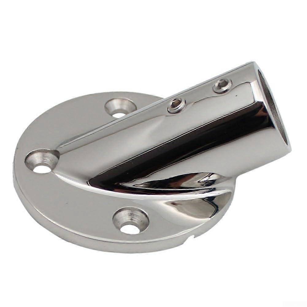 22 mm round base for marine pipe railing, ideal accessory for various boat types, made of 316 stainless steel (30°).
