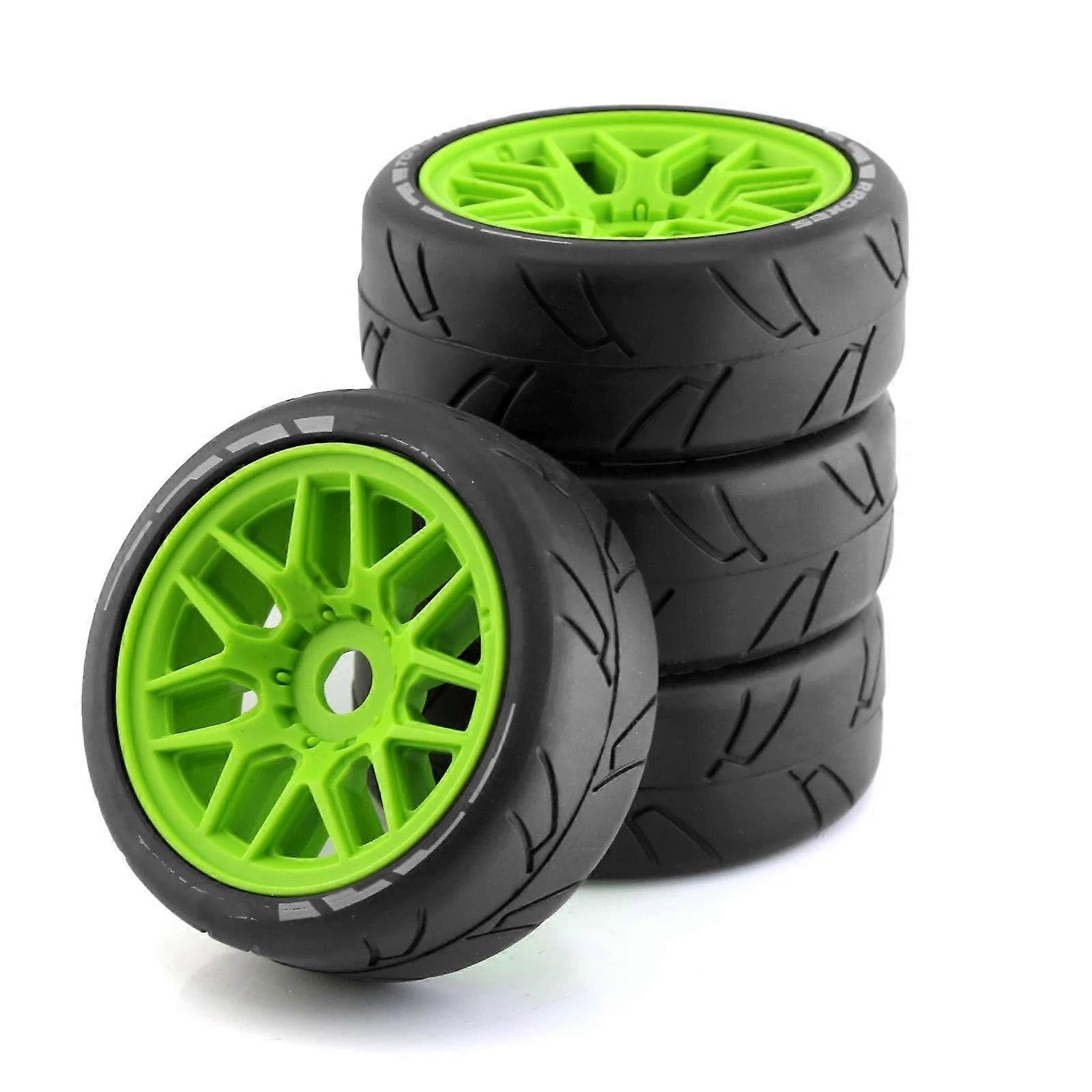 RC Tyres Compatible with WRC for Feishen Ping Run GT Tyres for Racing Highway Pack of 4 Short Course Truck Tyres Wheel 17 mm Adapter for 1/8 Pull