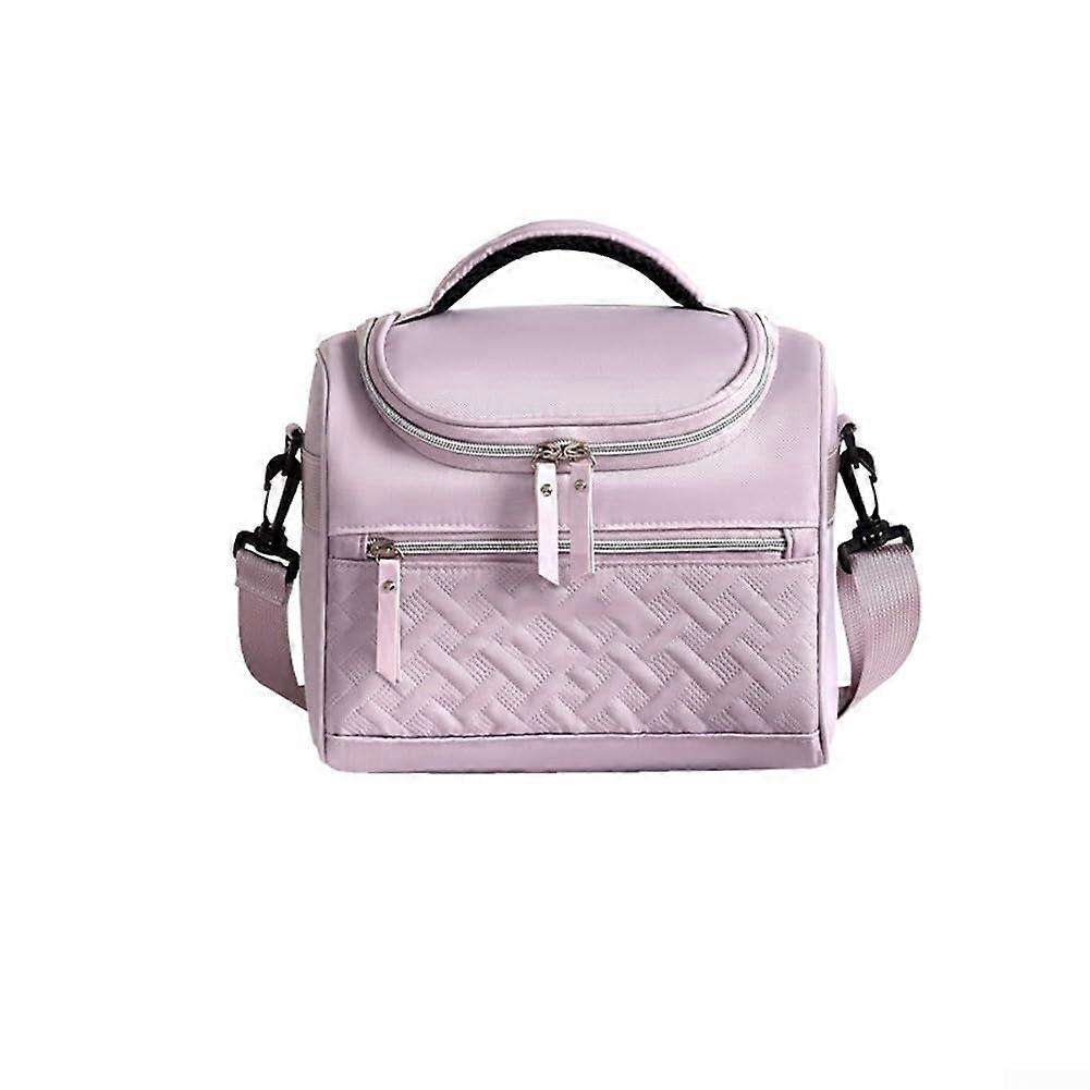 Easy Access Large Capacity Lunch Bag with Adjustable Shoulder Strap for Meals (Purple)