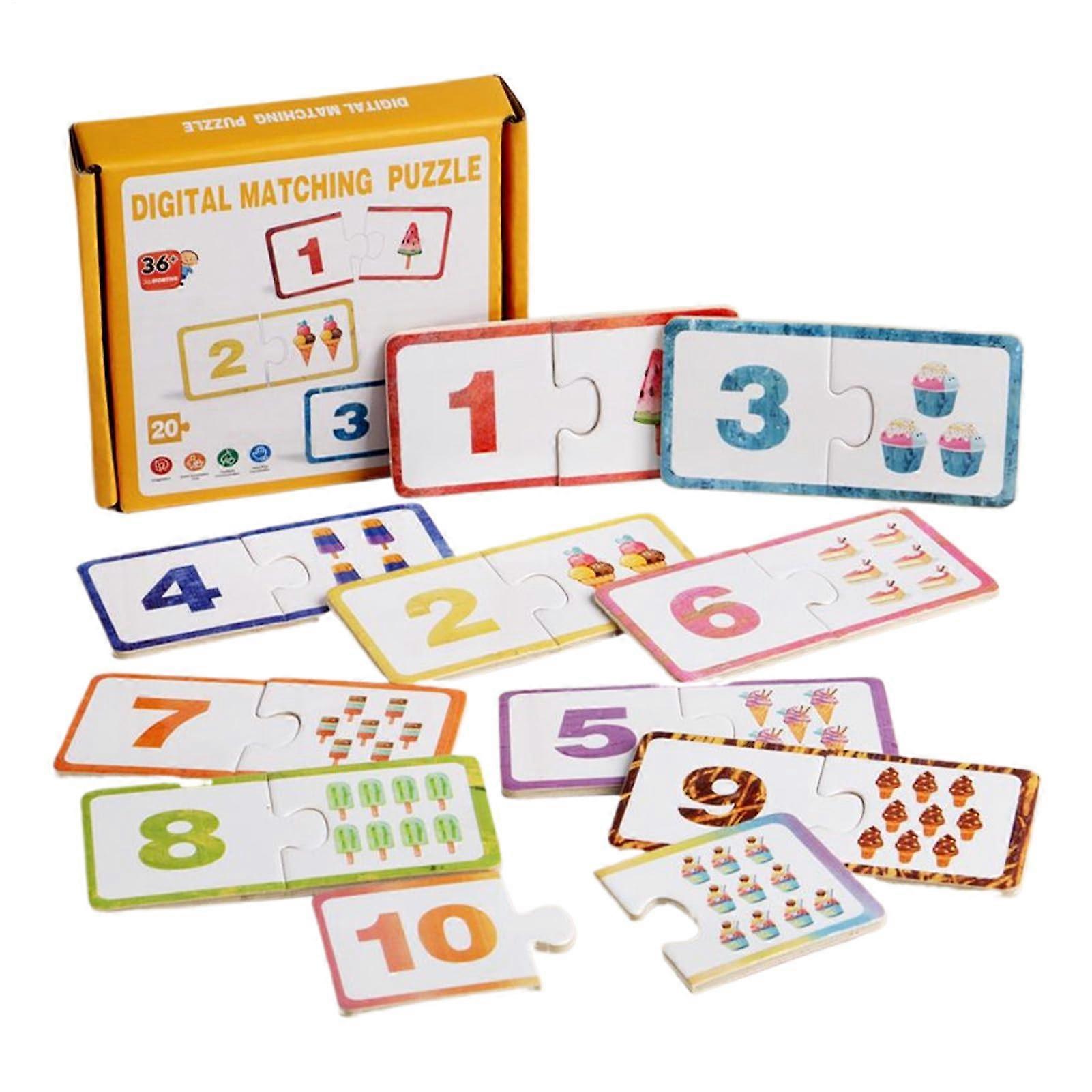 Matching Game Wooden Toy with Numbers Colors for Ages 3 Airplane Theme Gift
