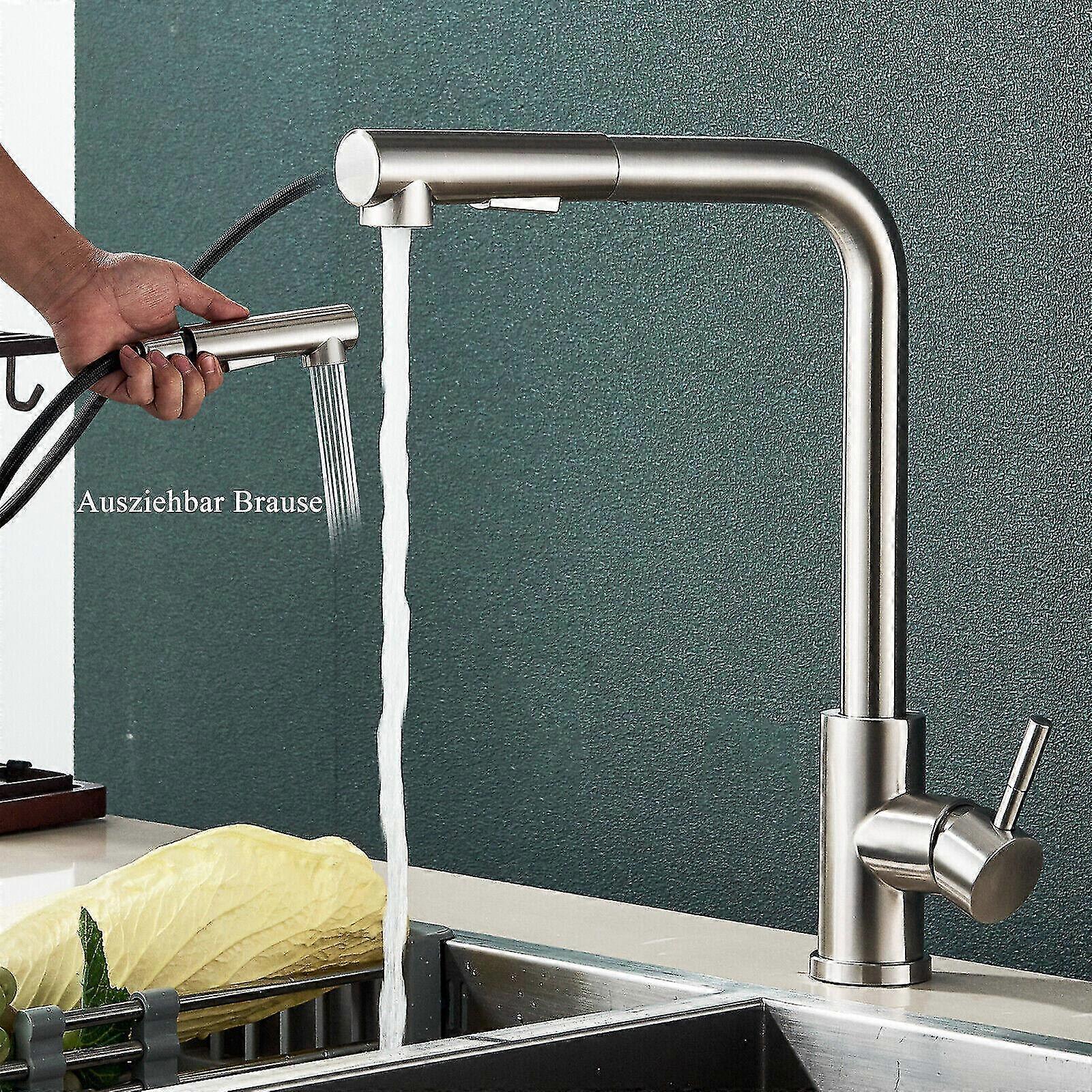 Kitchen faucet, 360 right angle pull-out right angle pull-out faucet, retractable 2025