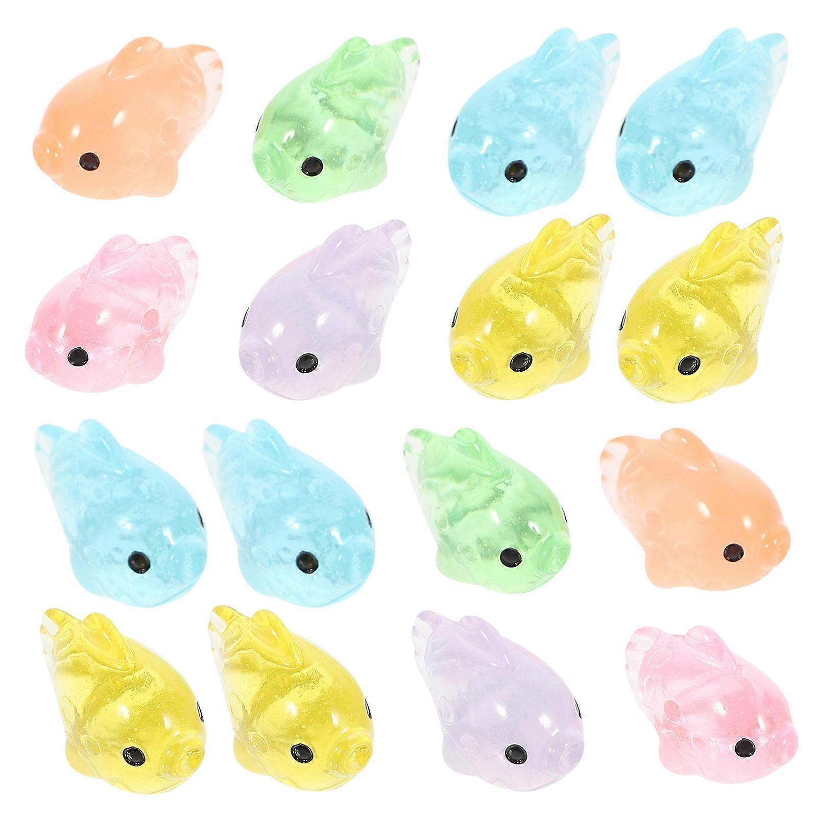 Μίνι χαριτωμένο ειδώλιο ψαριών διακόσμησης ψαριών διακόσμησης ψαριών ρητίνης χαριτωμένο για την εγχώρια διακόσμηση 2.5x1.9cm Ποικιλία χρώματος 24Pcs