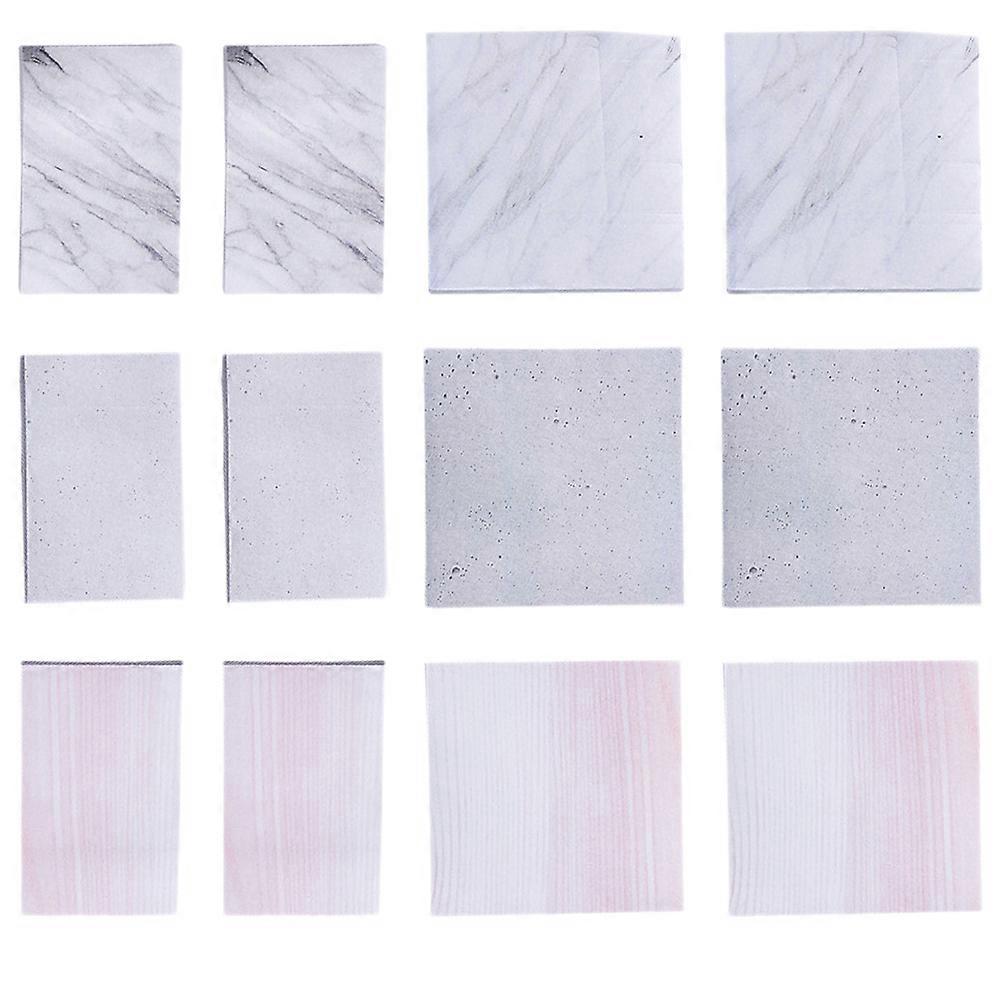 Cute Memo Pads 12Pcs Note-taking Essentials For Office And School Use 7.20X7.20X2.00CM Grey Square Creative Design