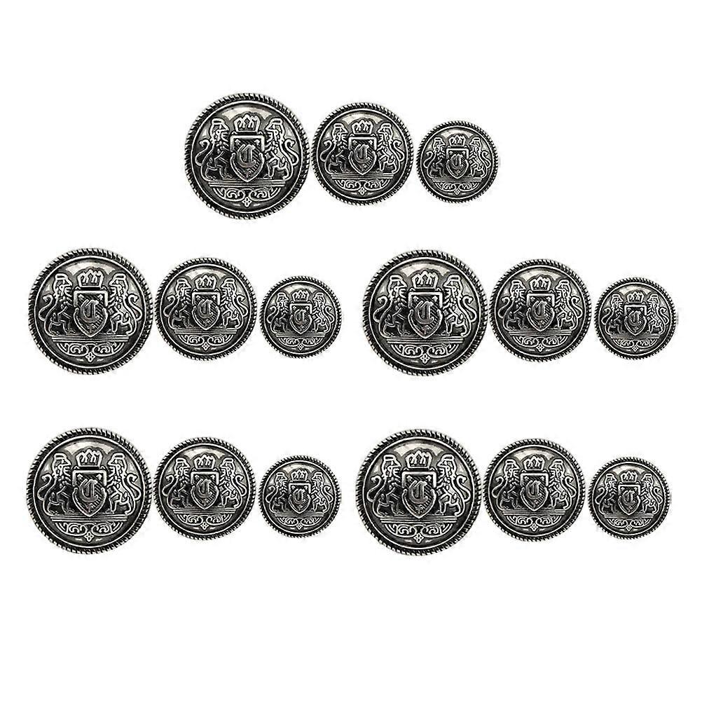 20pcs Zinc Alloy Round Clothing Buttons Retro Style Sewing Buttons for Coats Cardigans Costumes with Shank