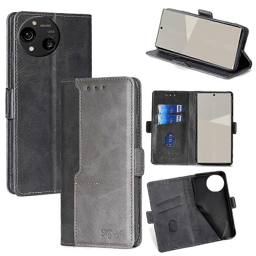 Contrast Color Side Buckle Leather Phone Case