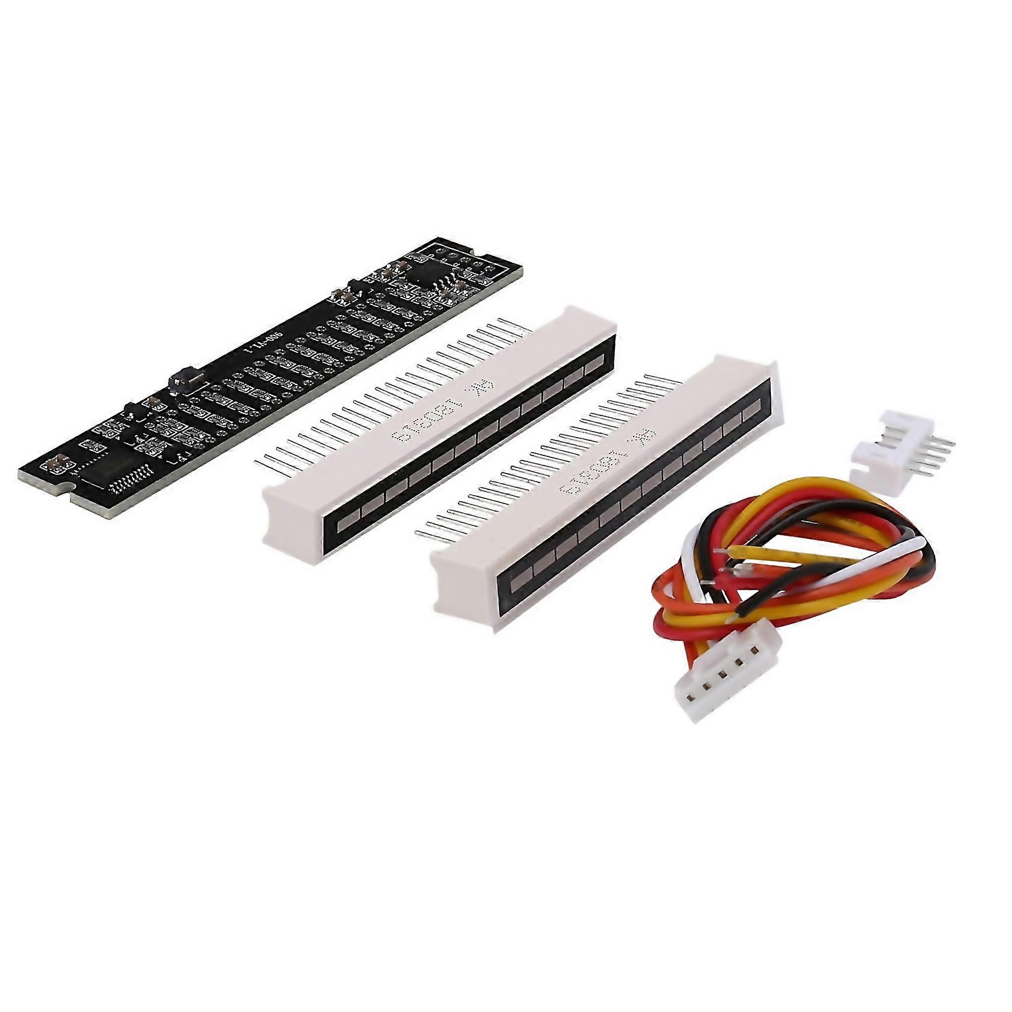 Mini double indicateur à 12 niveaux Barre lumineuse LED Vu-mètre Carte d’amplification stéréo Vitesse de lumière réglable Bo