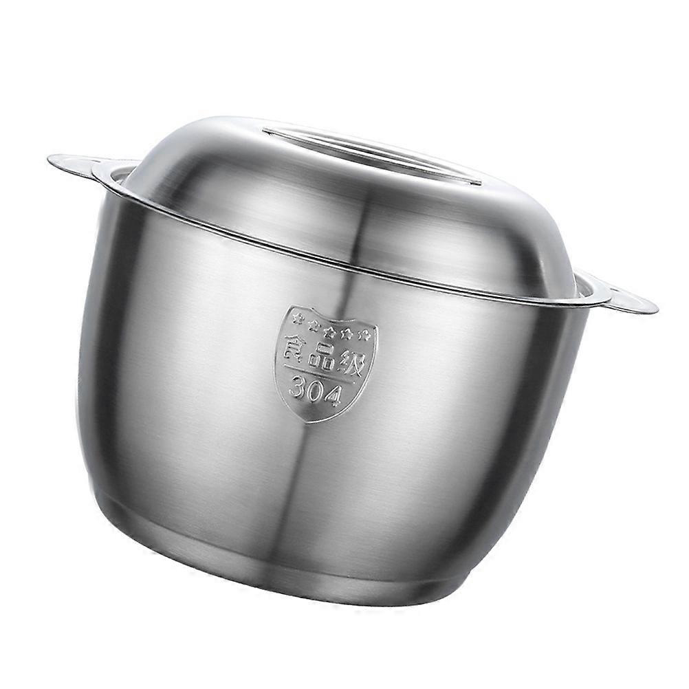 Round Stainless Steel Storage Jar For Home Users Cooking Enthusiasts Silver Anti-scald Handles 1Pc