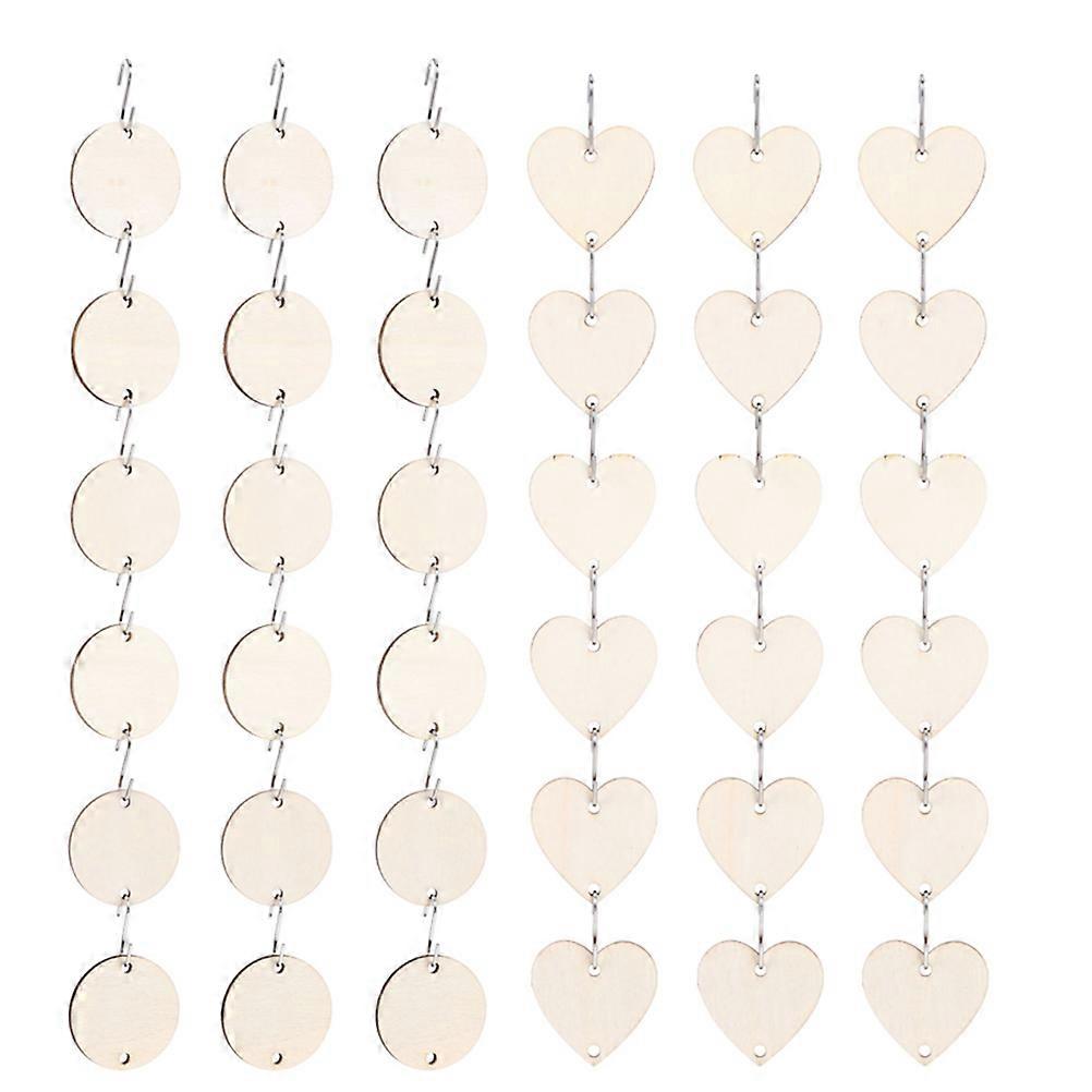 Wooden Cutouts Double Hole Slices for DIY Craft Projects Assorted Color Lightweight Portable