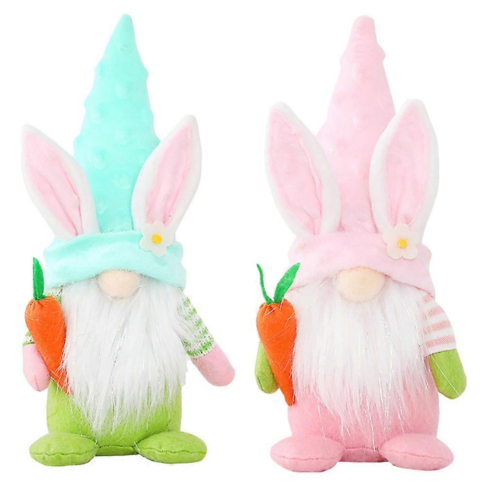 Holiday Decorations 2Pcs Easter Gnomes Dolls Gnome Shape Children Decorative Figurines Multi