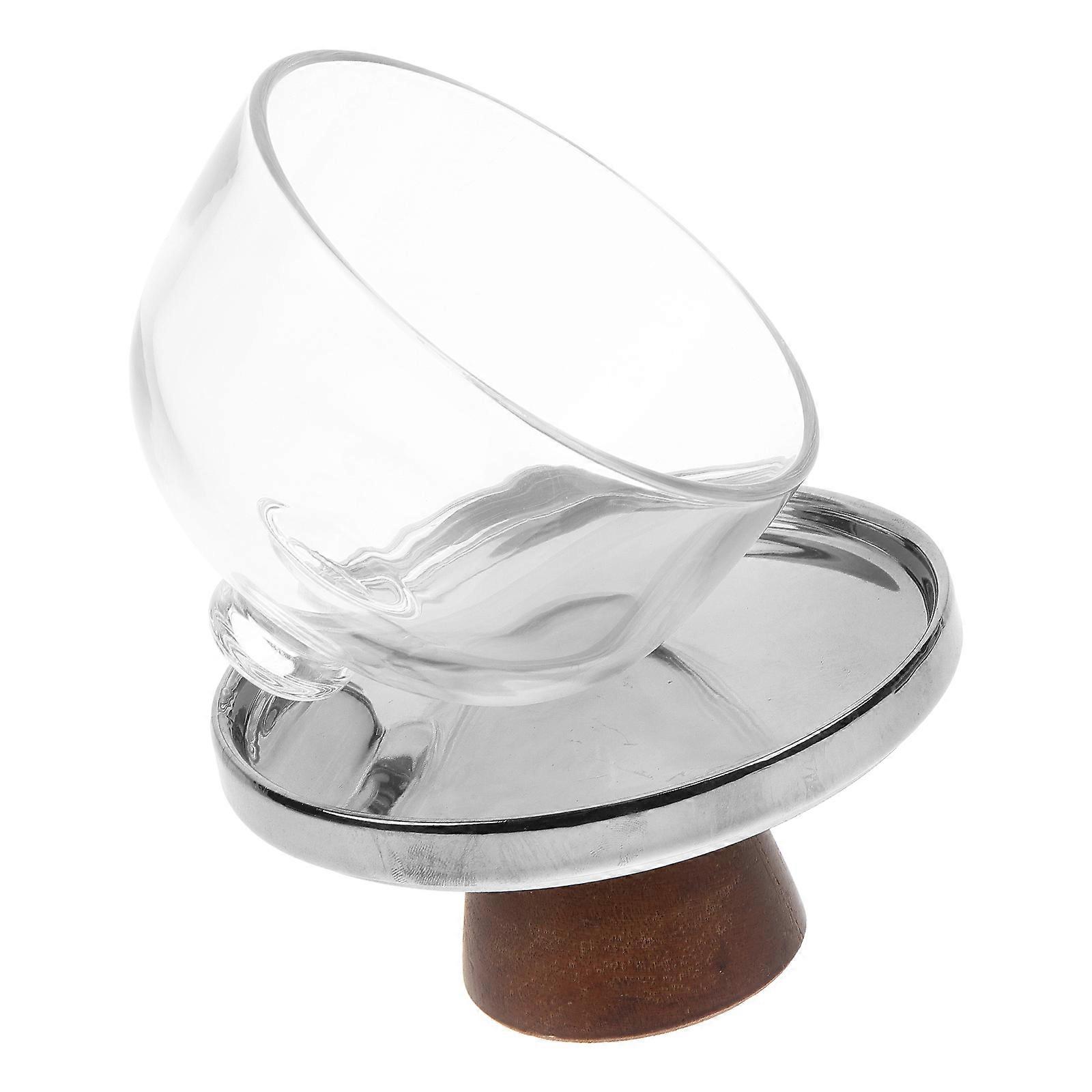 Silver Edge Tray Glass Cake Stand with Dome for Display