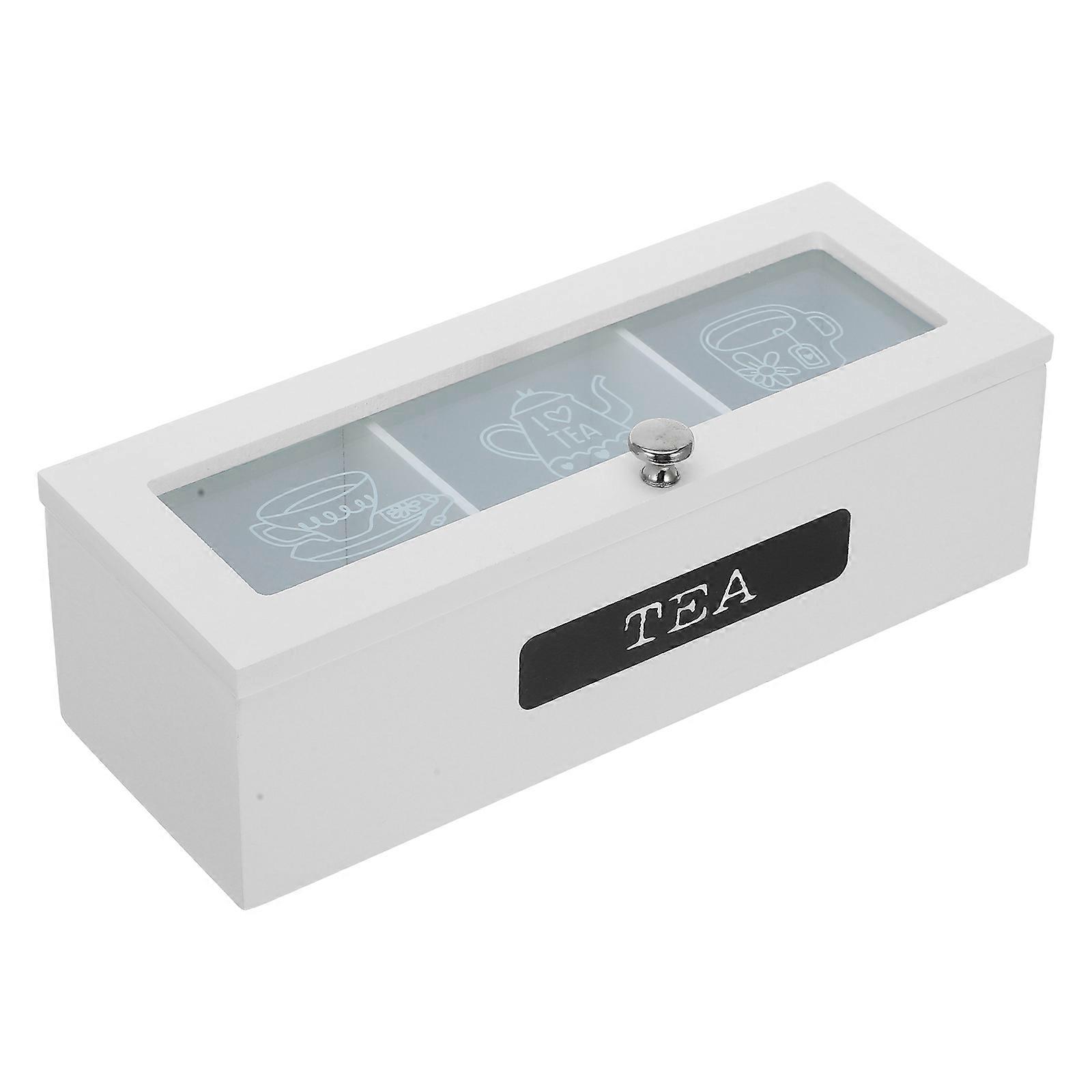 Wooden Tea Bag Box with Multiple Compartments for Tea Organizer