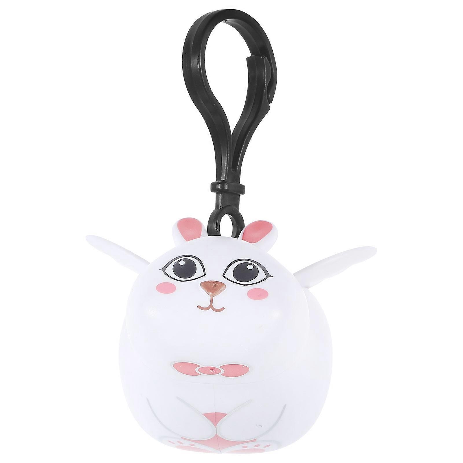 Wing Rabbit Keychain White Plastic Pendant for Daily Use Bag Hanging Decor 2.5 Inches
