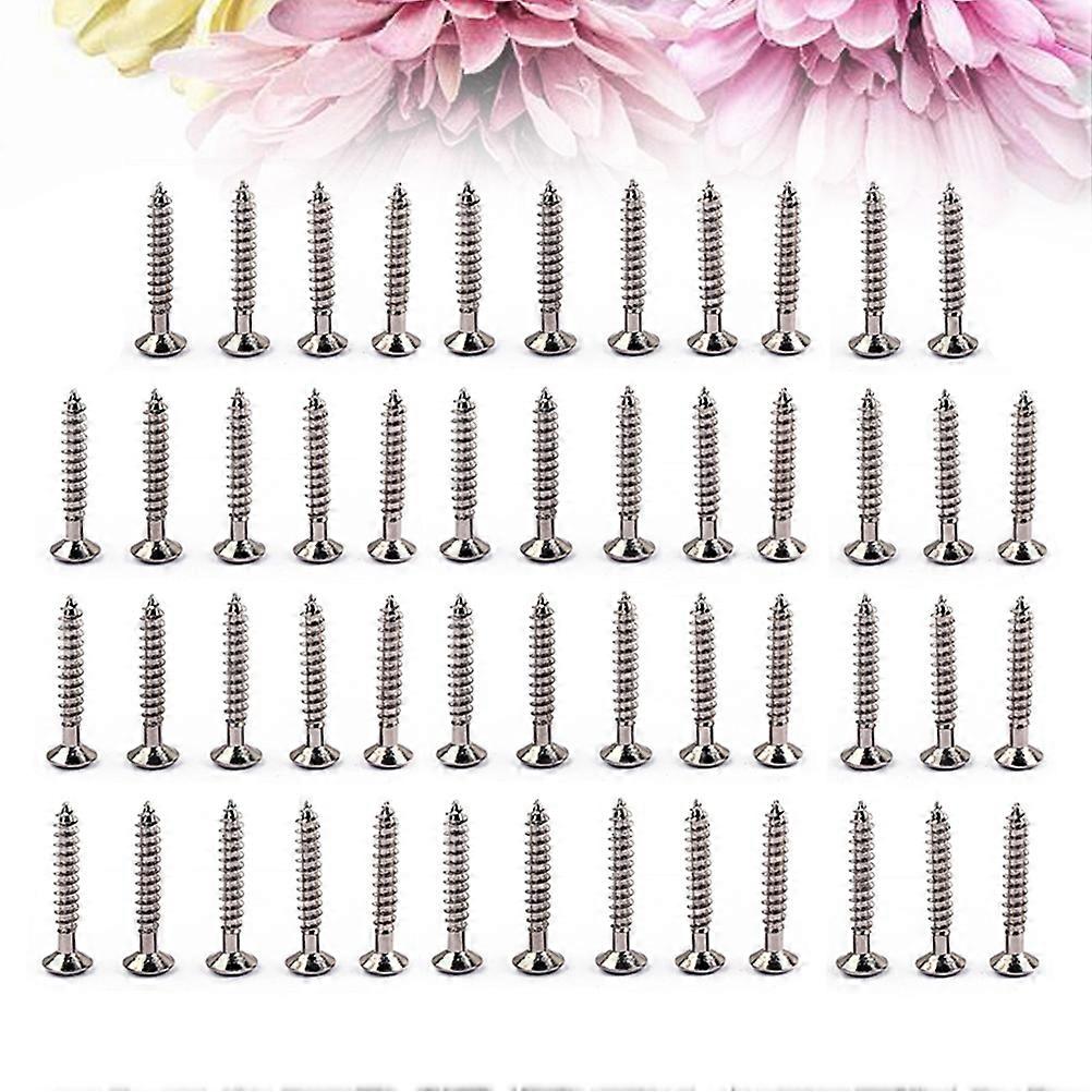 Guitar Bridge Screws in Silver Metal for Durable and Use with 50pcs Included 3.5 x 25