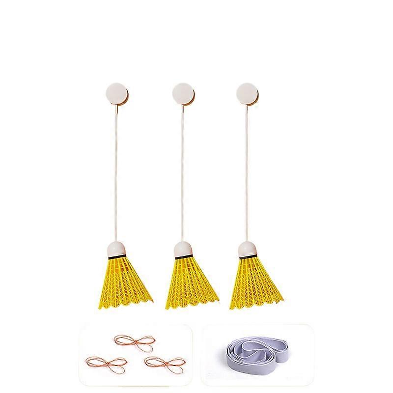 Single person badminton trainer rebound self play line suction cup practice