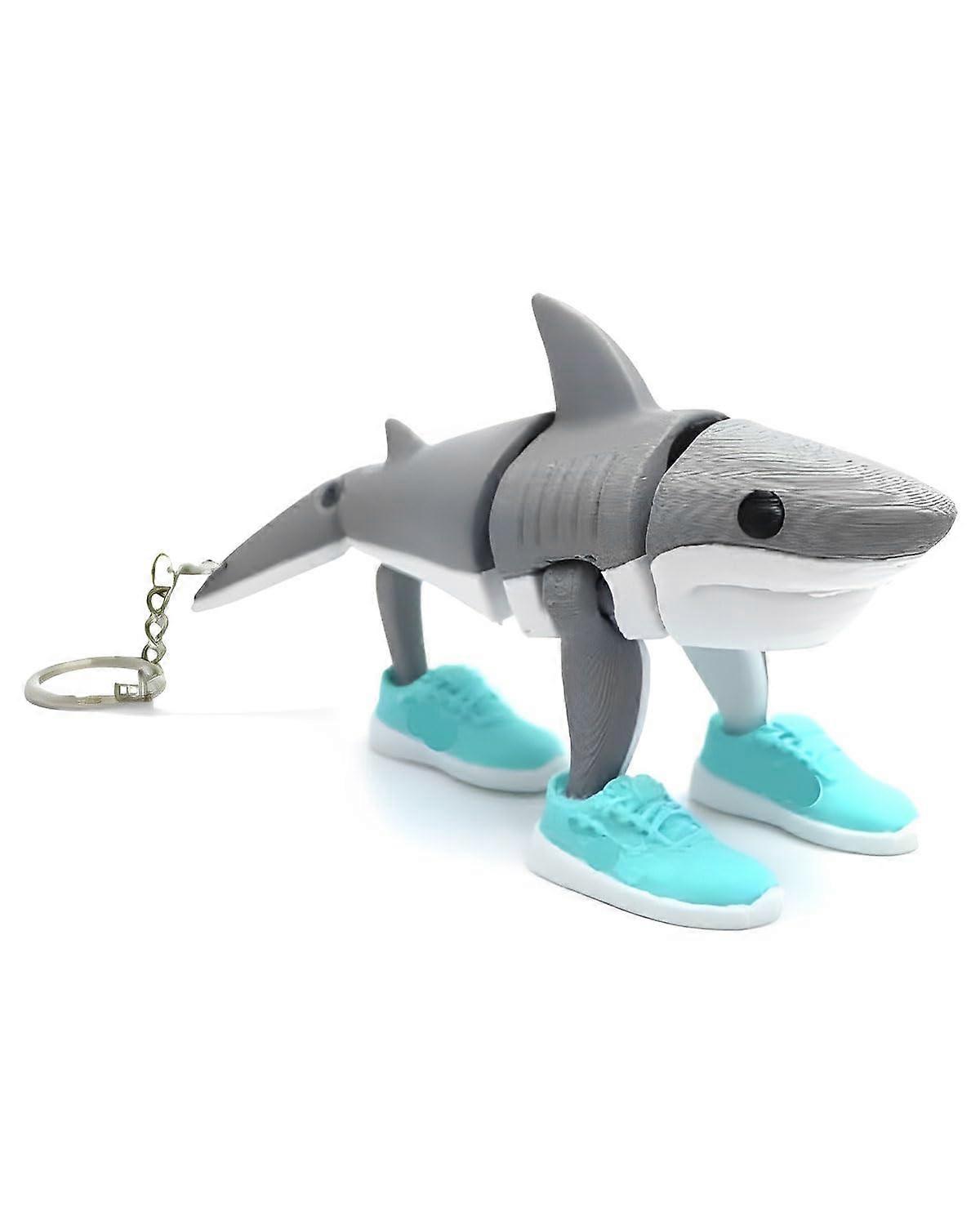 Shark Keyring - 3D Printed Funny Cartoon Spoof Dolls Collectible, Shelf Decoration for One Piece