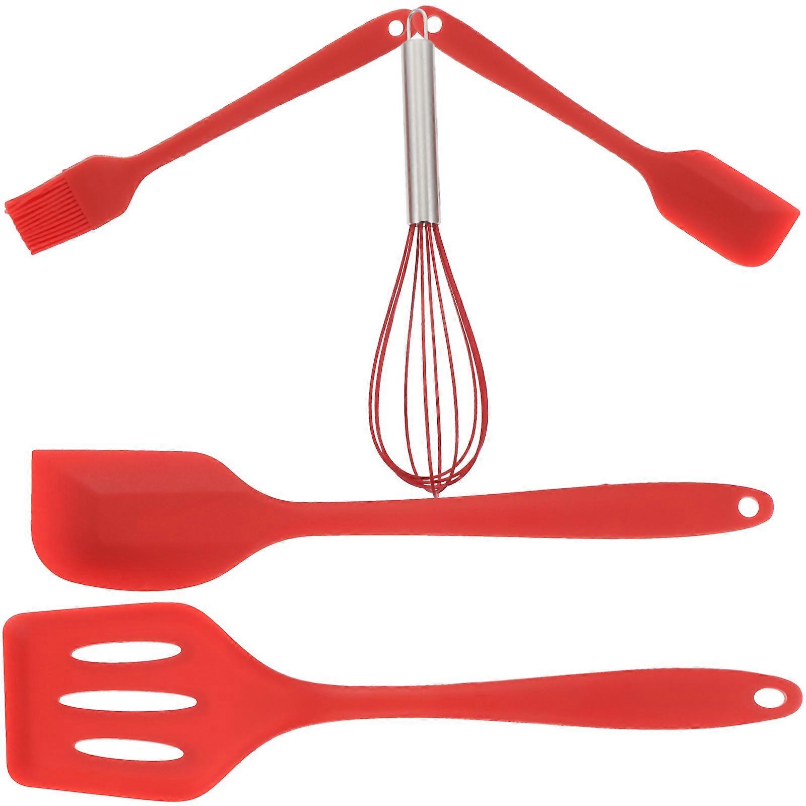 Flexible Silicone Brush Utensil Set For Home Cooks In Everyday Cooking With Practical Red Color And Easy To Clean Feature 1Set