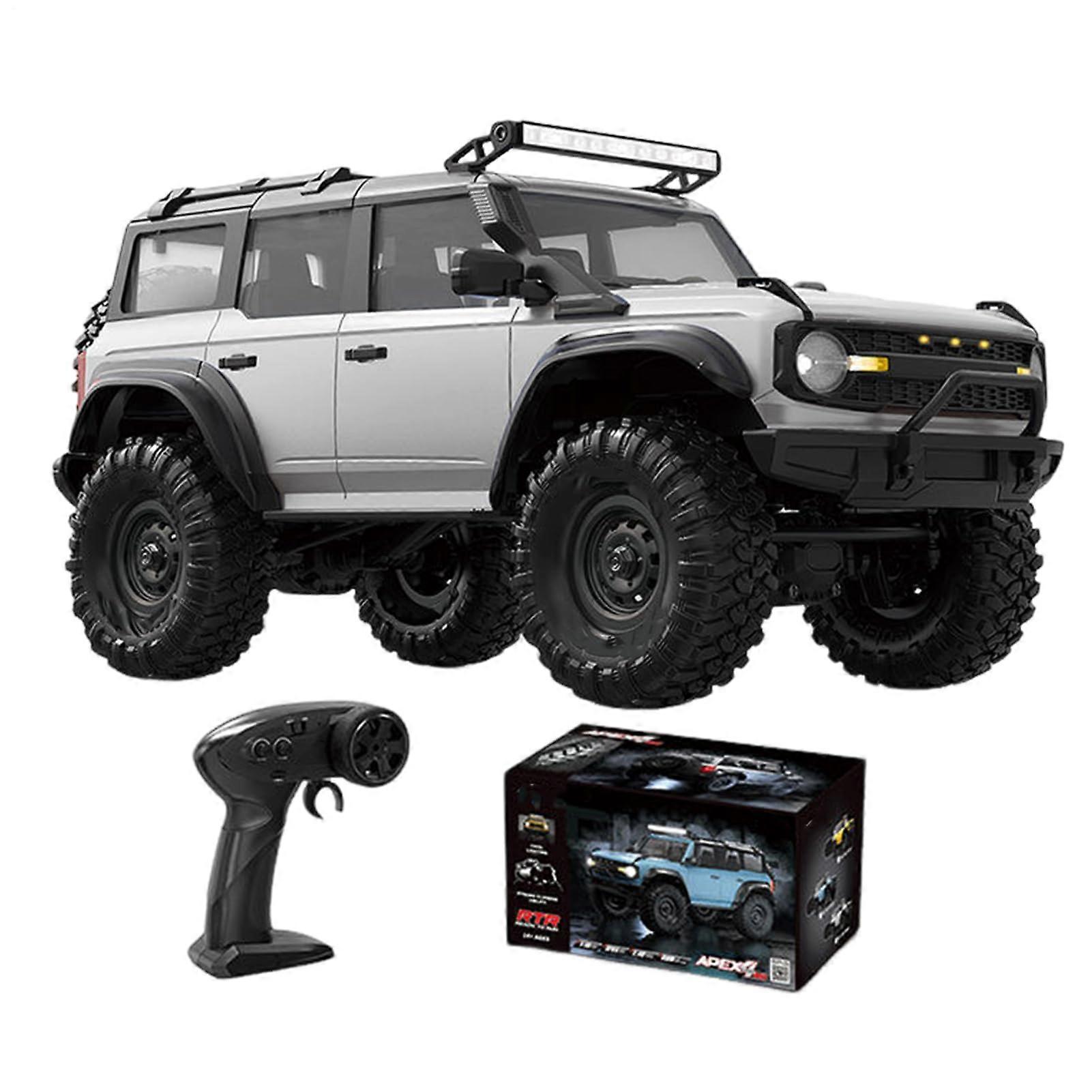 Off-Road Vehicle 1:16 Scale Waterproof RC Crawler 2.4 GHz LED for Kids & Adults Outdoor Fun Grey R1603