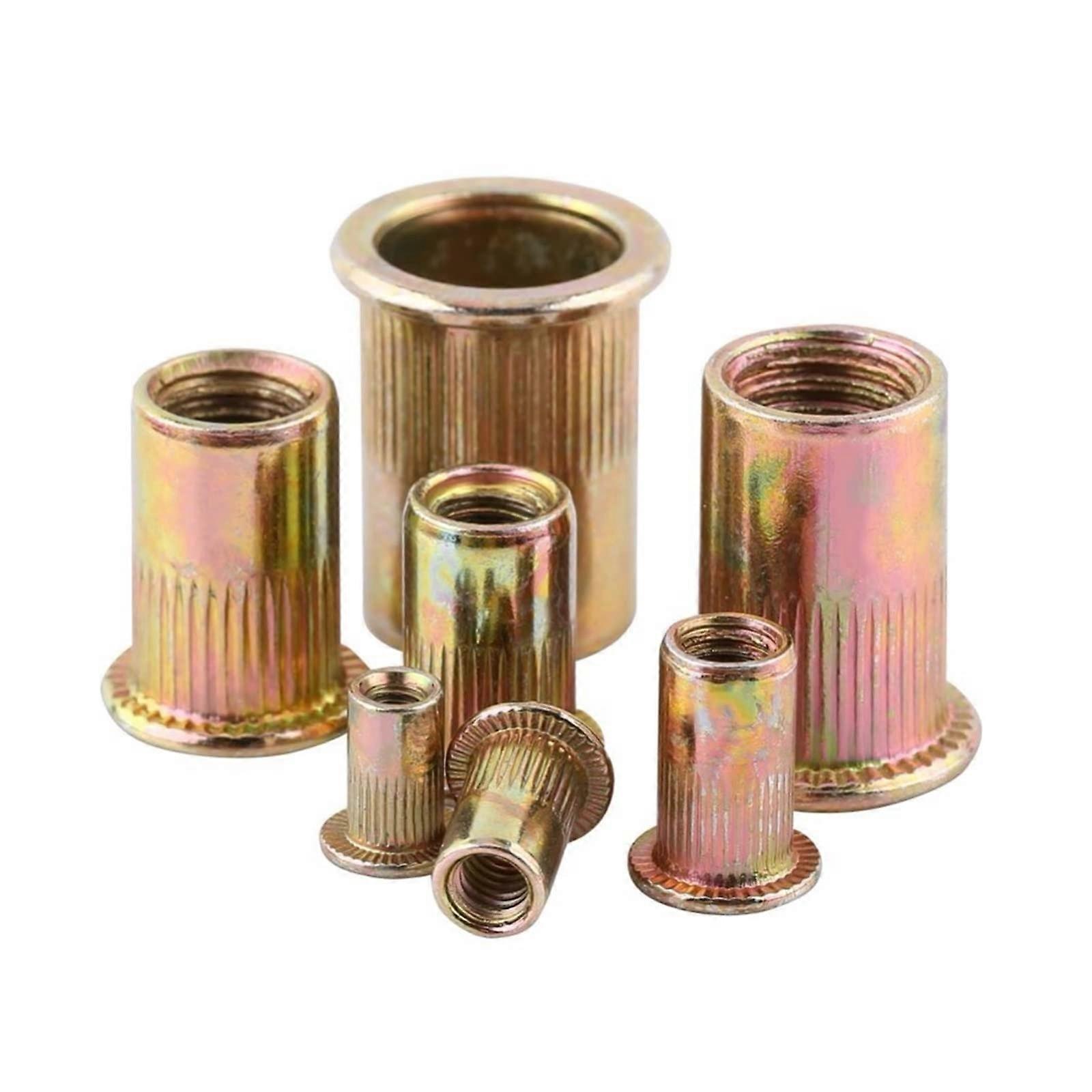 100 pieces/set M3 M4 M5 M6 M8 M10 M12 rivet nuts tools carbon steel rivet nuts blind nuts nuts insertion riveting tools (Color: 100pcs M3)