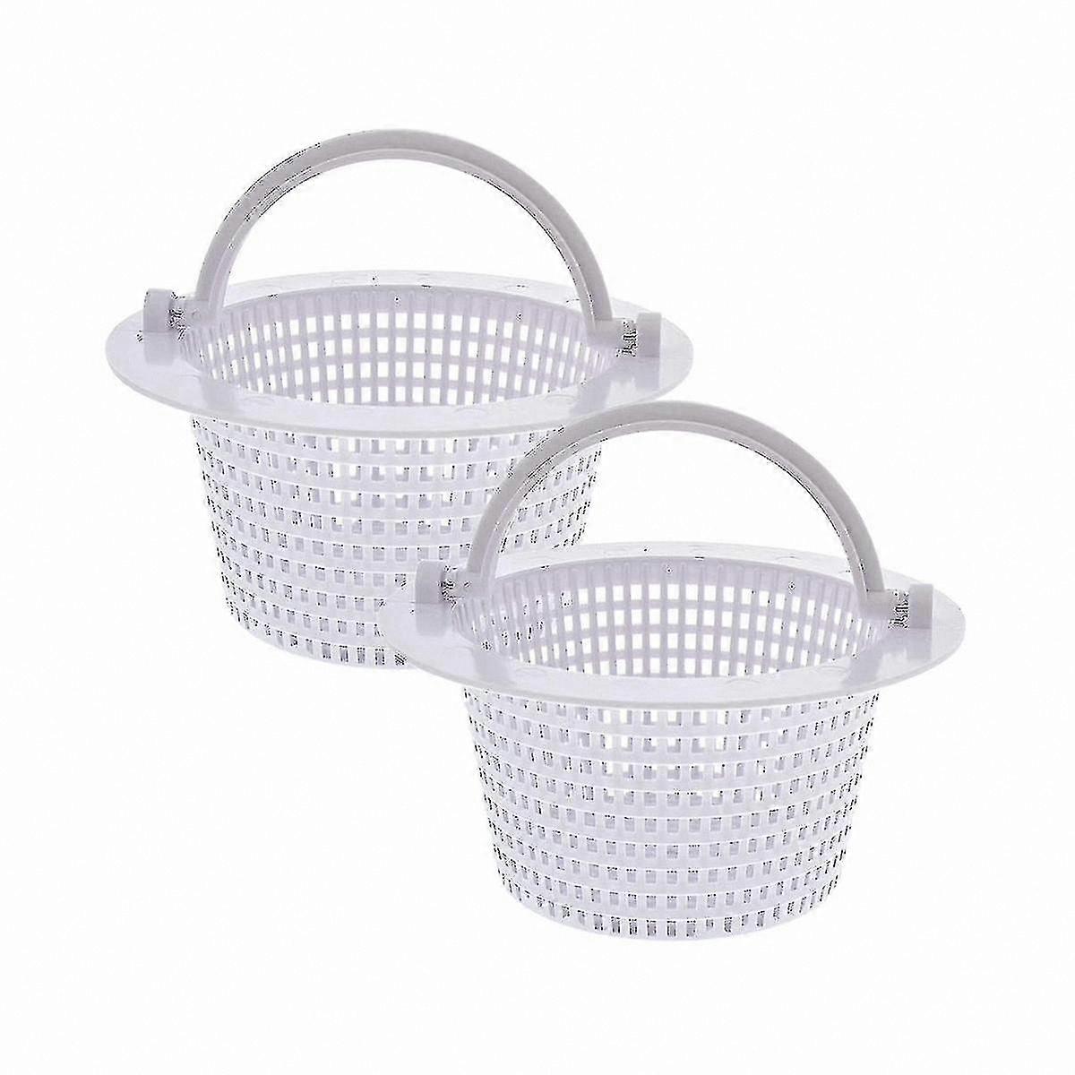 Replacement Skimmer Basket with Handle for Above Ground Pools, 2-Pack Wall-Mounted Pool Cleaner Accessory