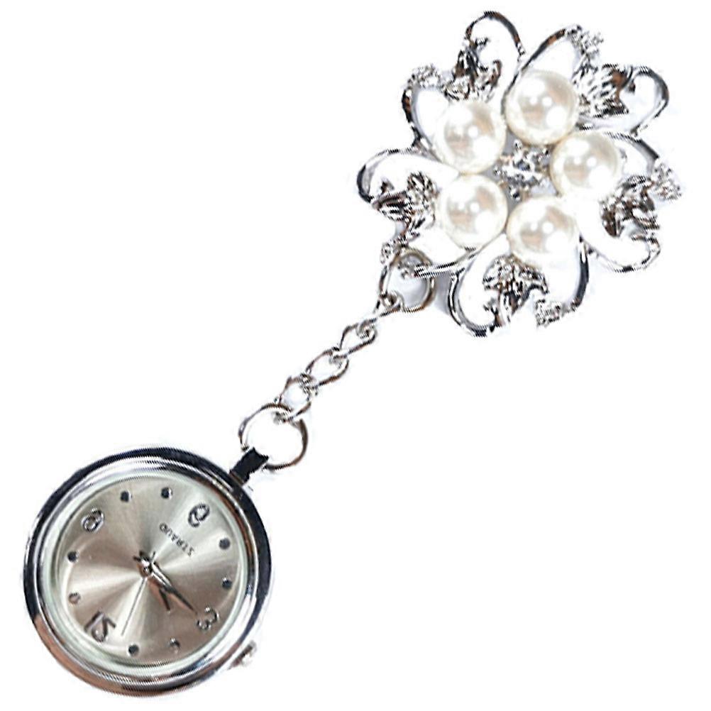 Elegant Nurse Watch with Clip Design for Outdoor Use Lightweight and Durable Alloy ABS Silver 0.5 inch