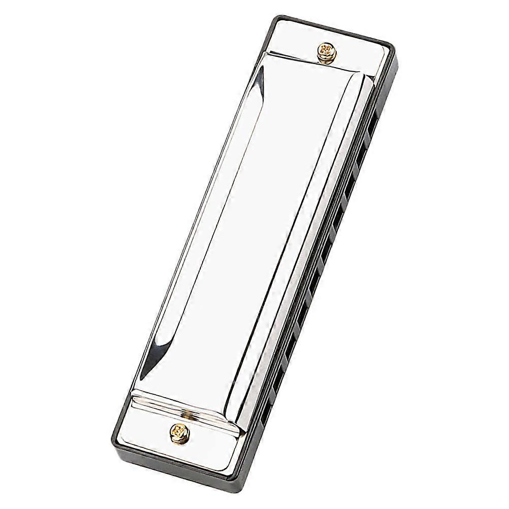 Harmonica Diatonic Key of C for Beginners Stainless Steel Silver Compact Design Musical Instrument 1Set