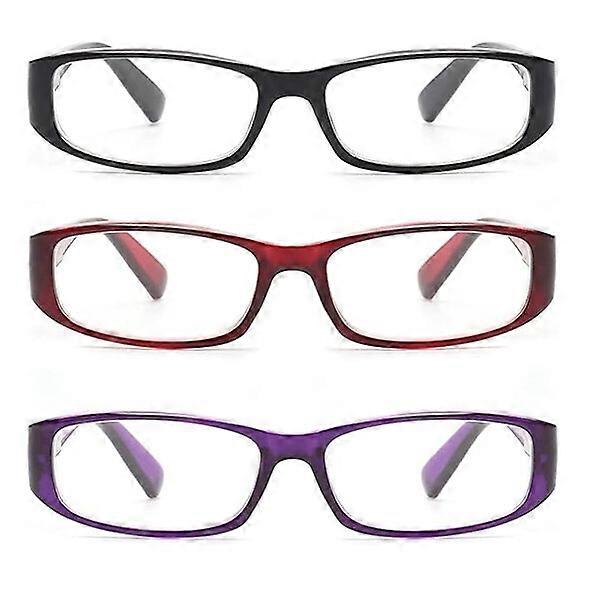 Reading glasses, 3 pairs, with spring hinges, lightweight and scratch-resistant