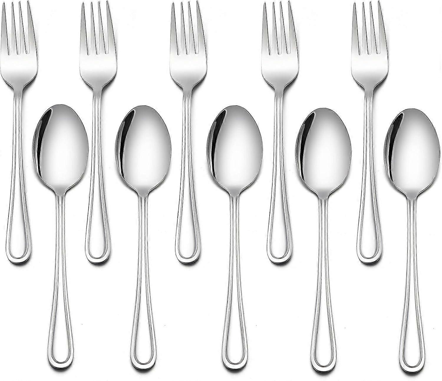 10Piece Children Silverware Set, Kids Forks and Spoons Silverware Set, Stainless