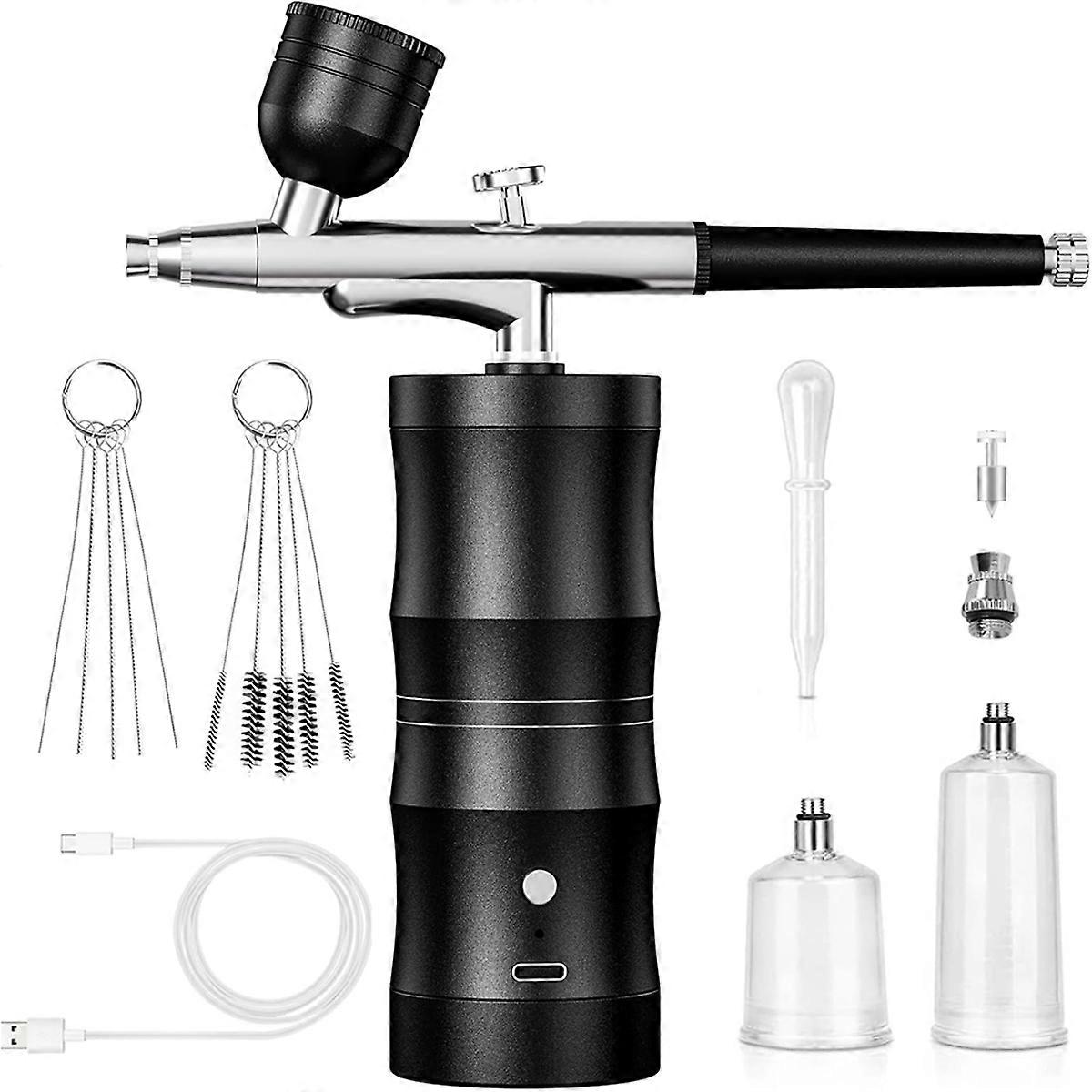 Airbrush Kit with Compressor Airbrush Kit Cordless Rechargeable with 0.3mm Nozzle and Cleaning Brush