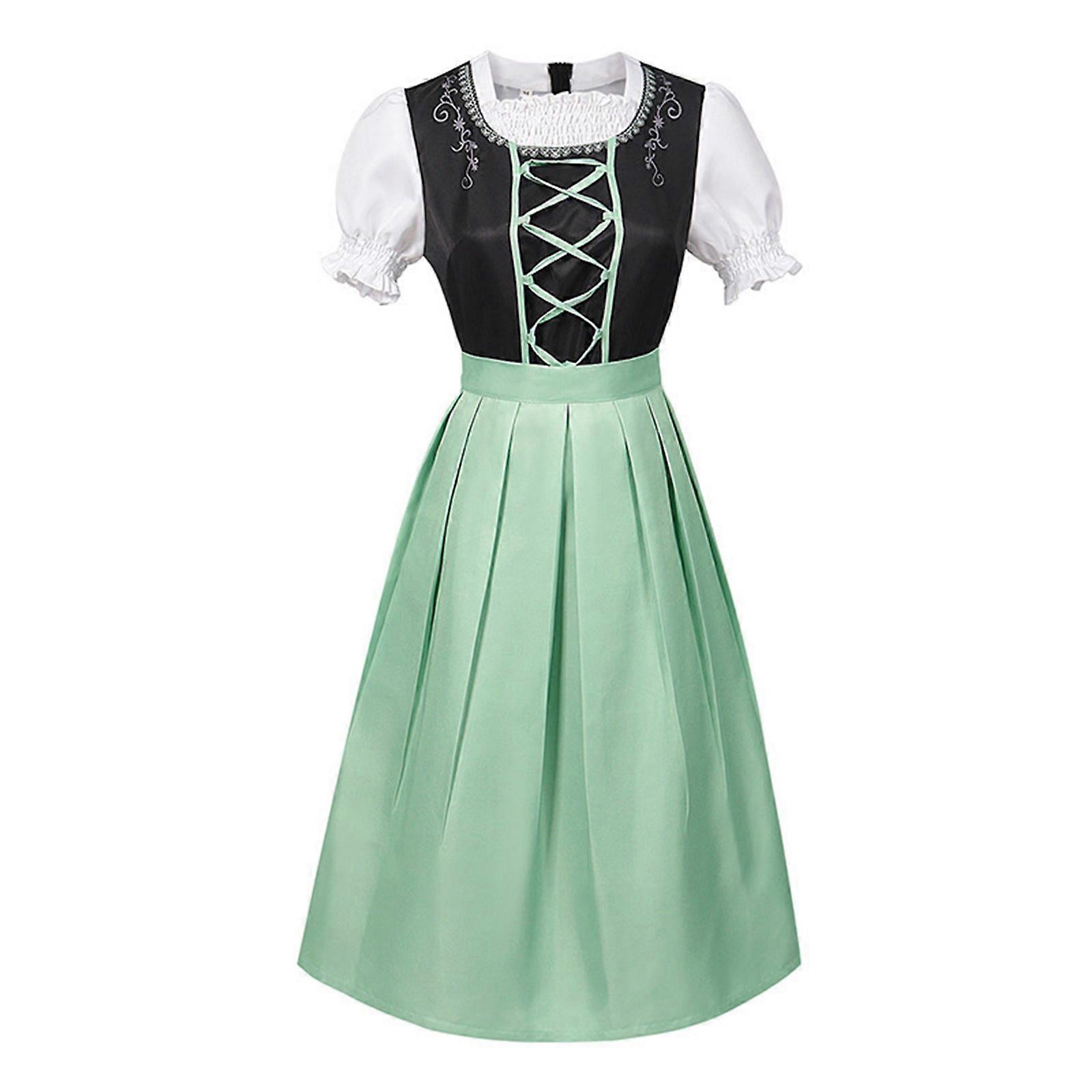 slim fit dress slacks Women Green Traditional Oktoberfest Dress with Thigh High Stockings