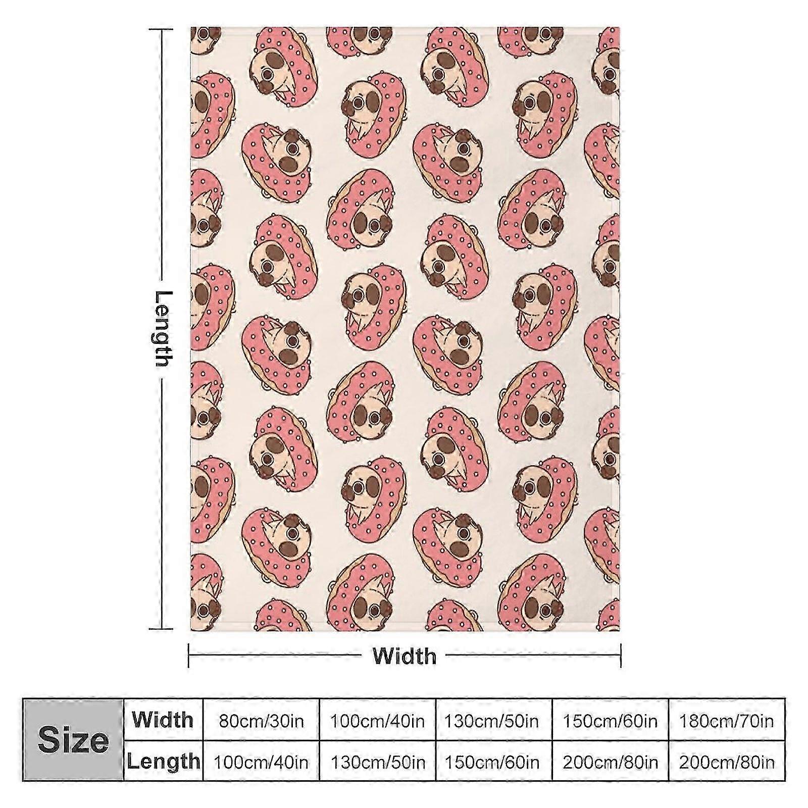 New Doughnut Puglie Throw Blanket Sofa Quilt For Sofa Thin Warm Bla...