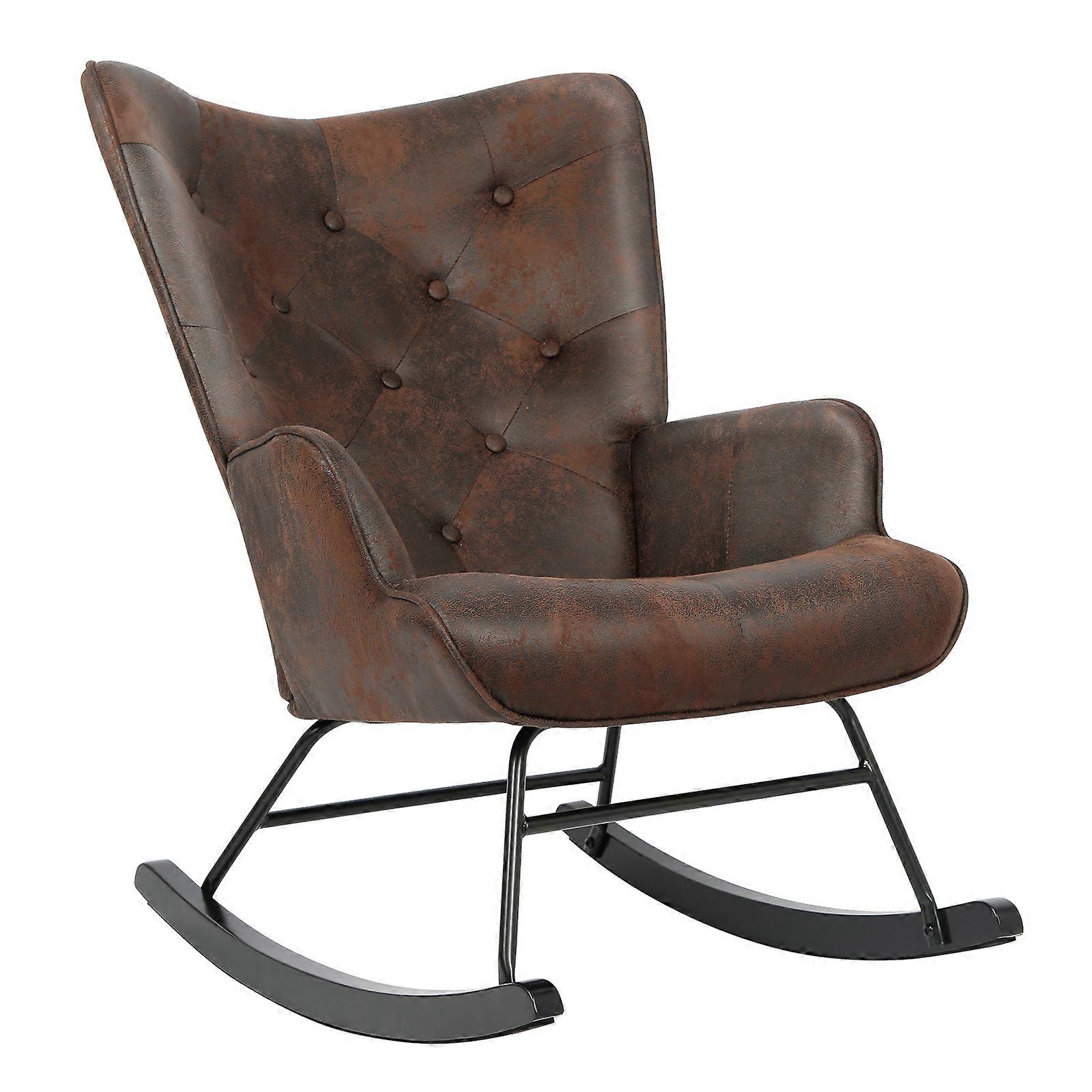 Moderne Rocker Glider Stol Sort Polyester 90x74,5x54,5cm