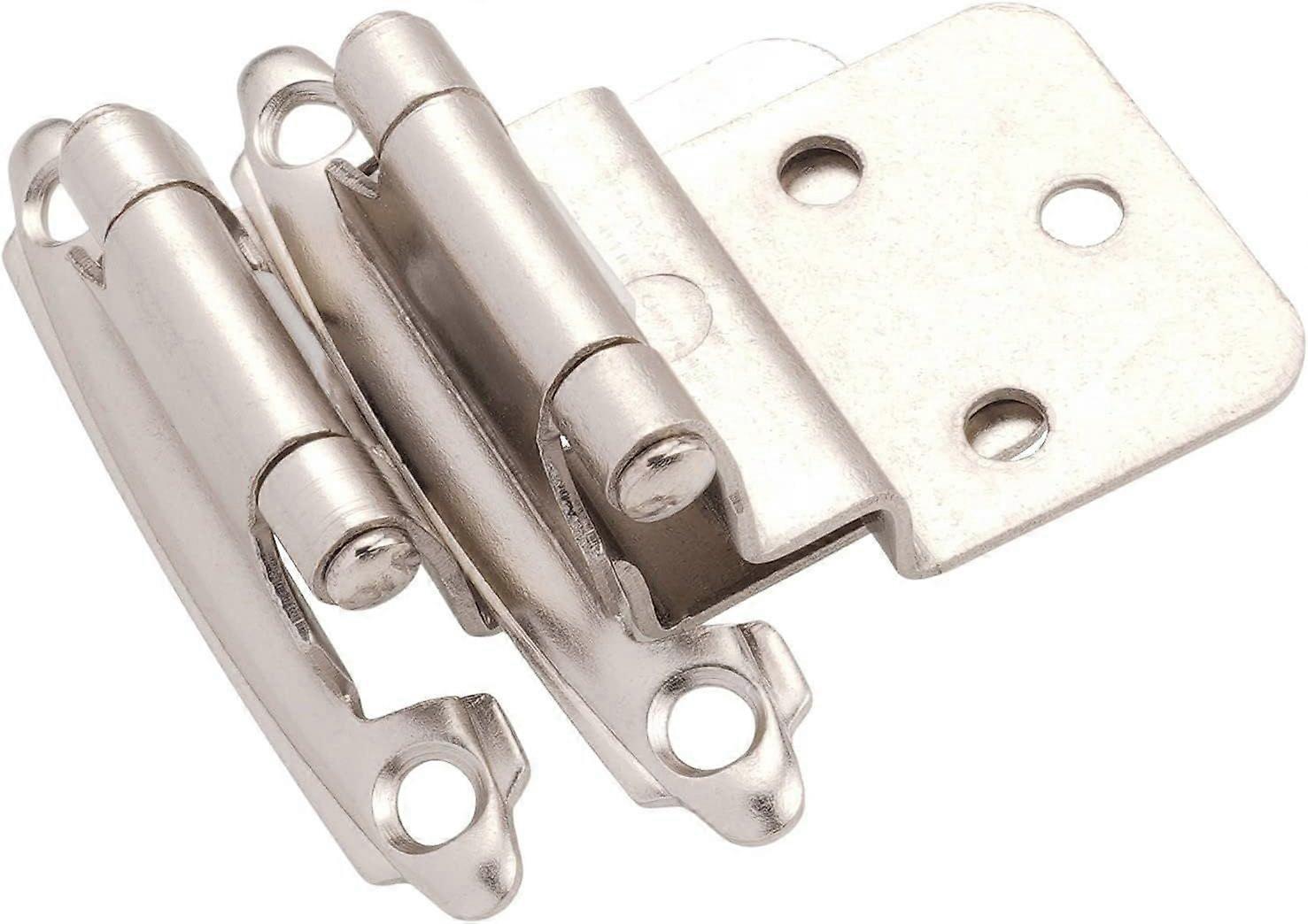3/8" Inset Cabinet Hinges Brushed Nickel (25 Pair -50 Pcs) Offset Self Closing